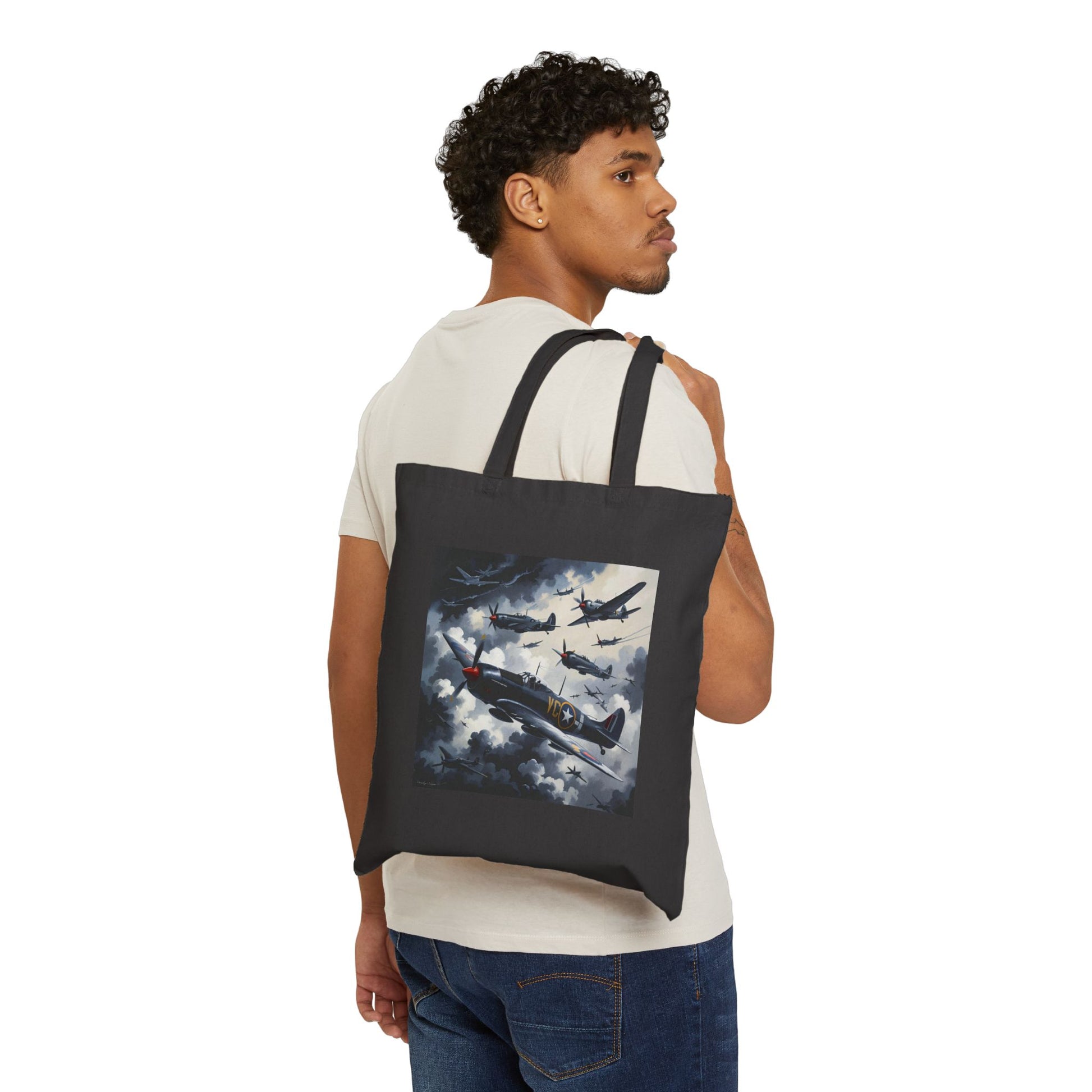 Sky Dominion Tote Bag in Black