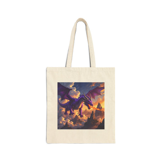 Amethyst Inferno – The Purple Dragon Tote Bag in Natural