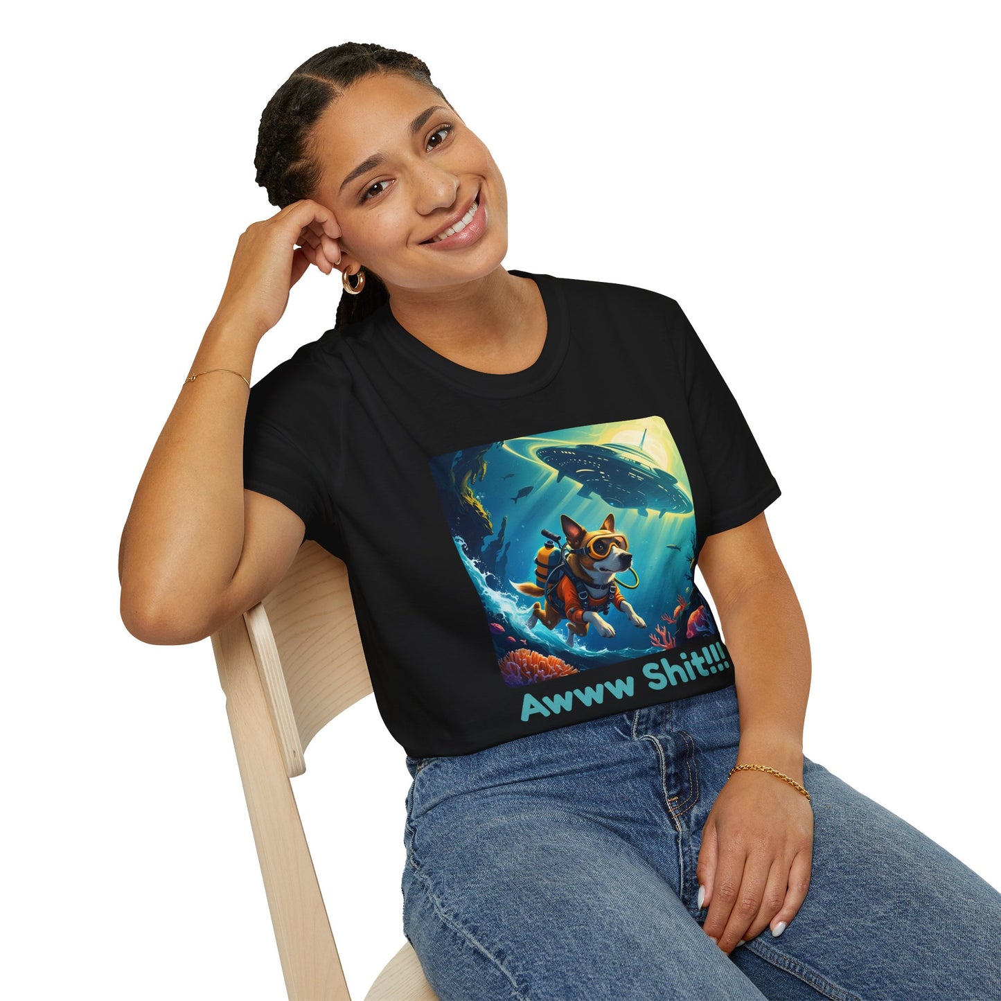 Awww Shit!!! UFO Encounter T-Shirt in Black