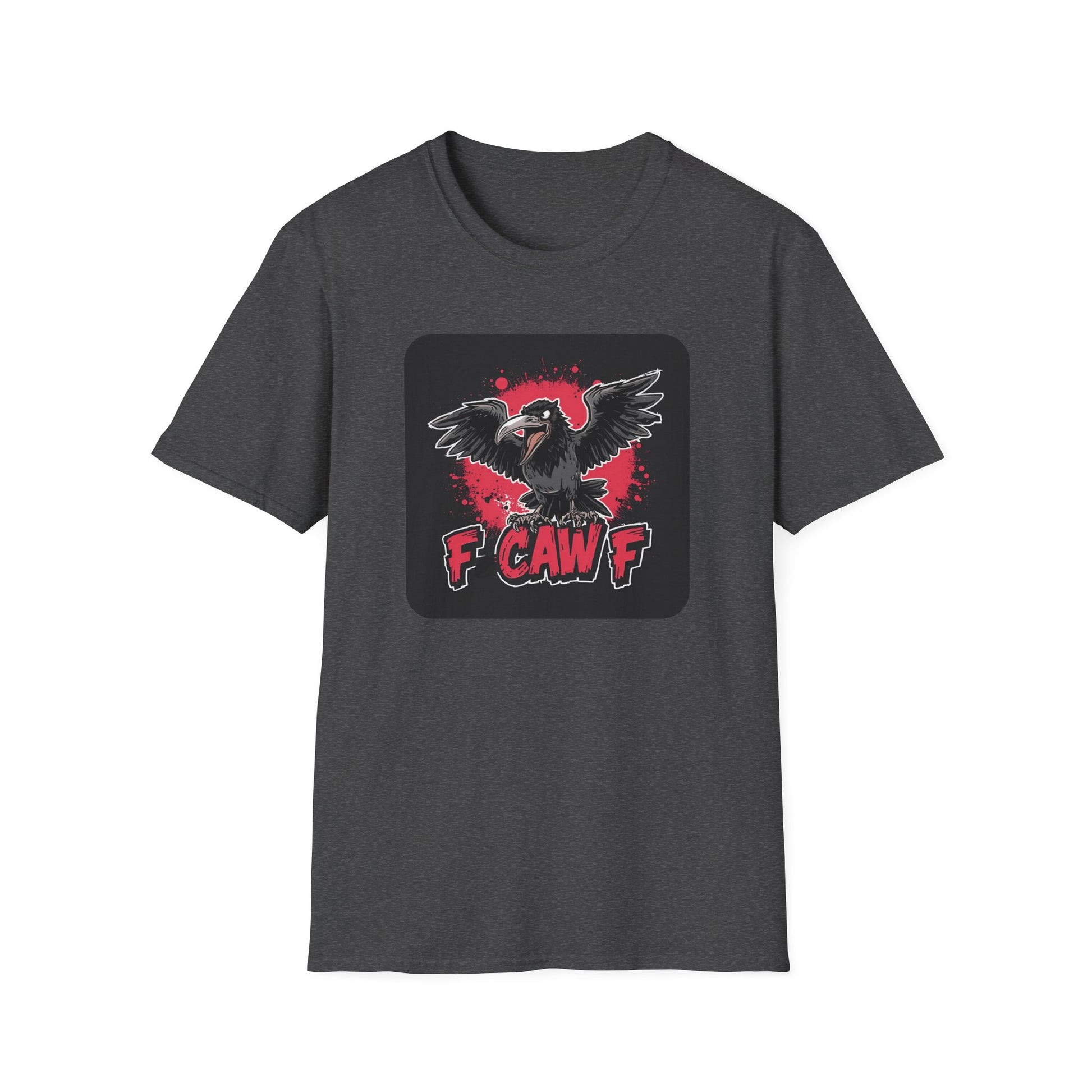 F Caw F – Gothic Crow Attitude T-Shirt in Heather Navy