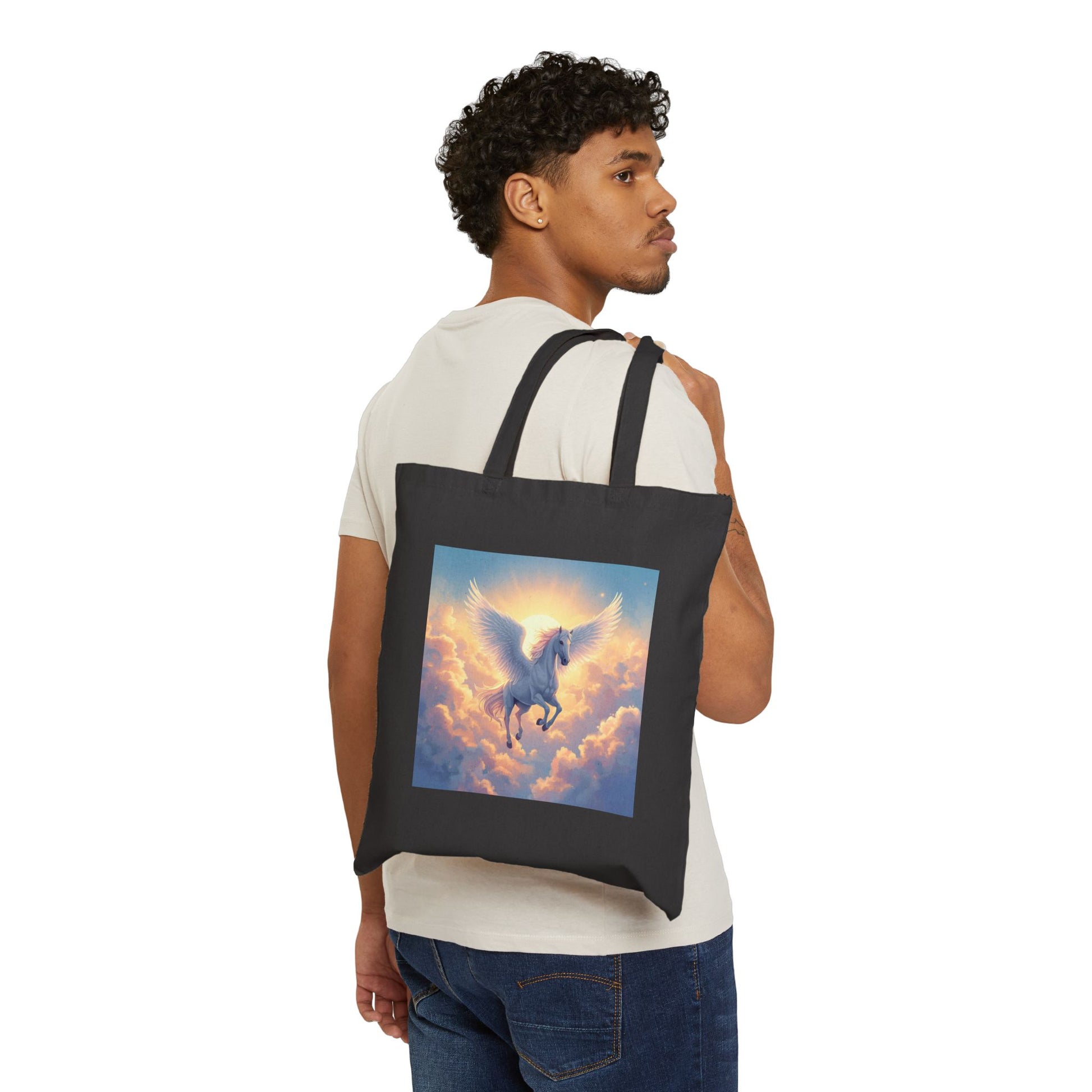 Pegasus Ascending Tote Bag in Black