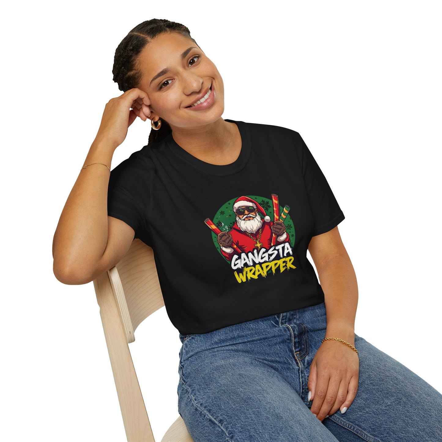 Gangsta Wrapper Santa Street Style T-Shirt