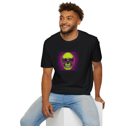 Game Over Retro Gamer Tee - Pixellated Skull in Black