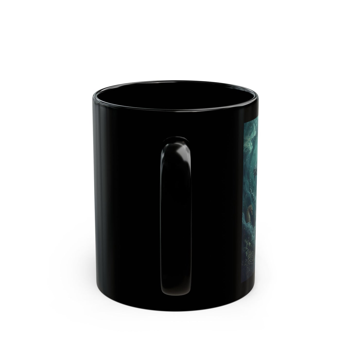 Amphitrite Mug with sea goddess artwork - side view