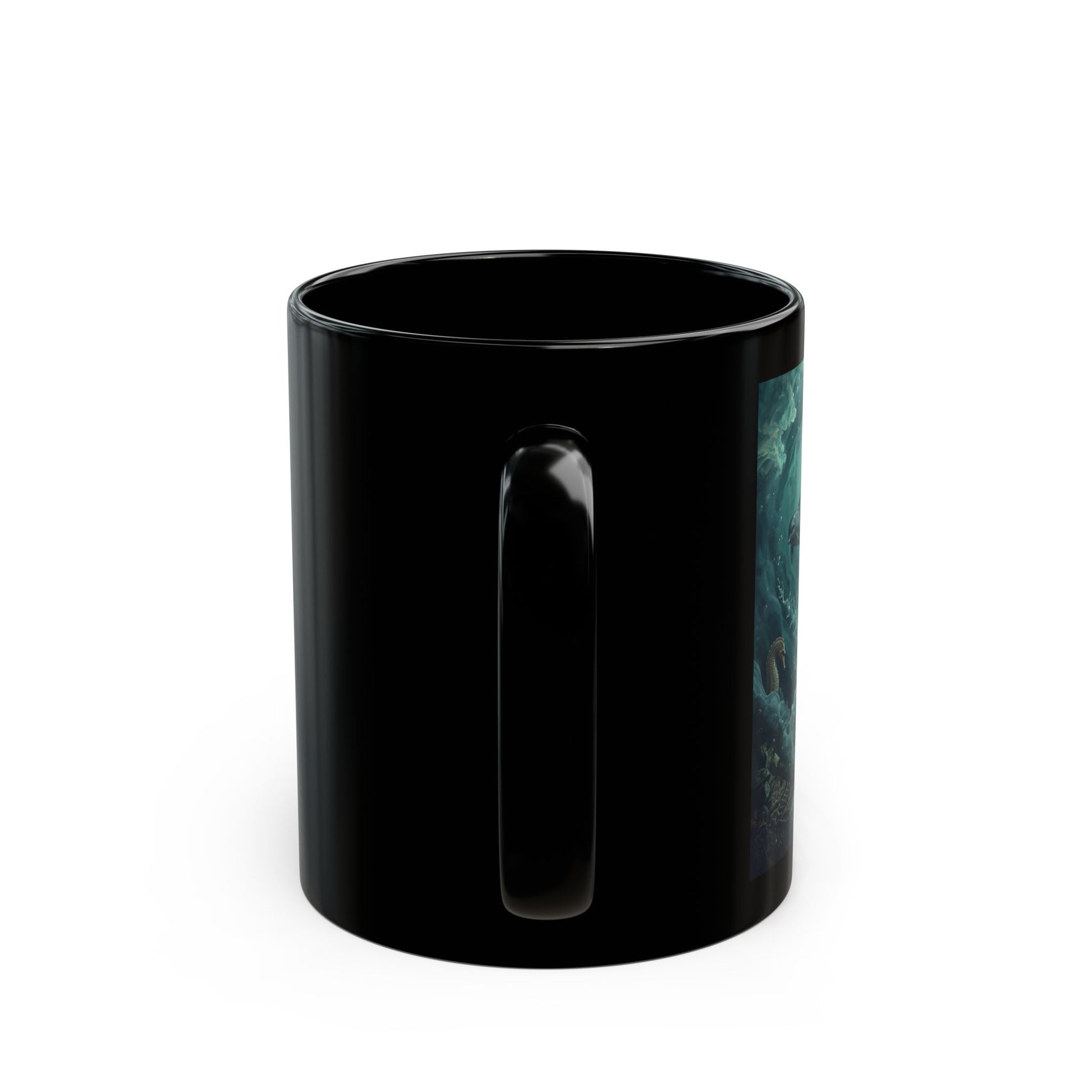 Amphitrite Mug with sea goddess artwork - side view