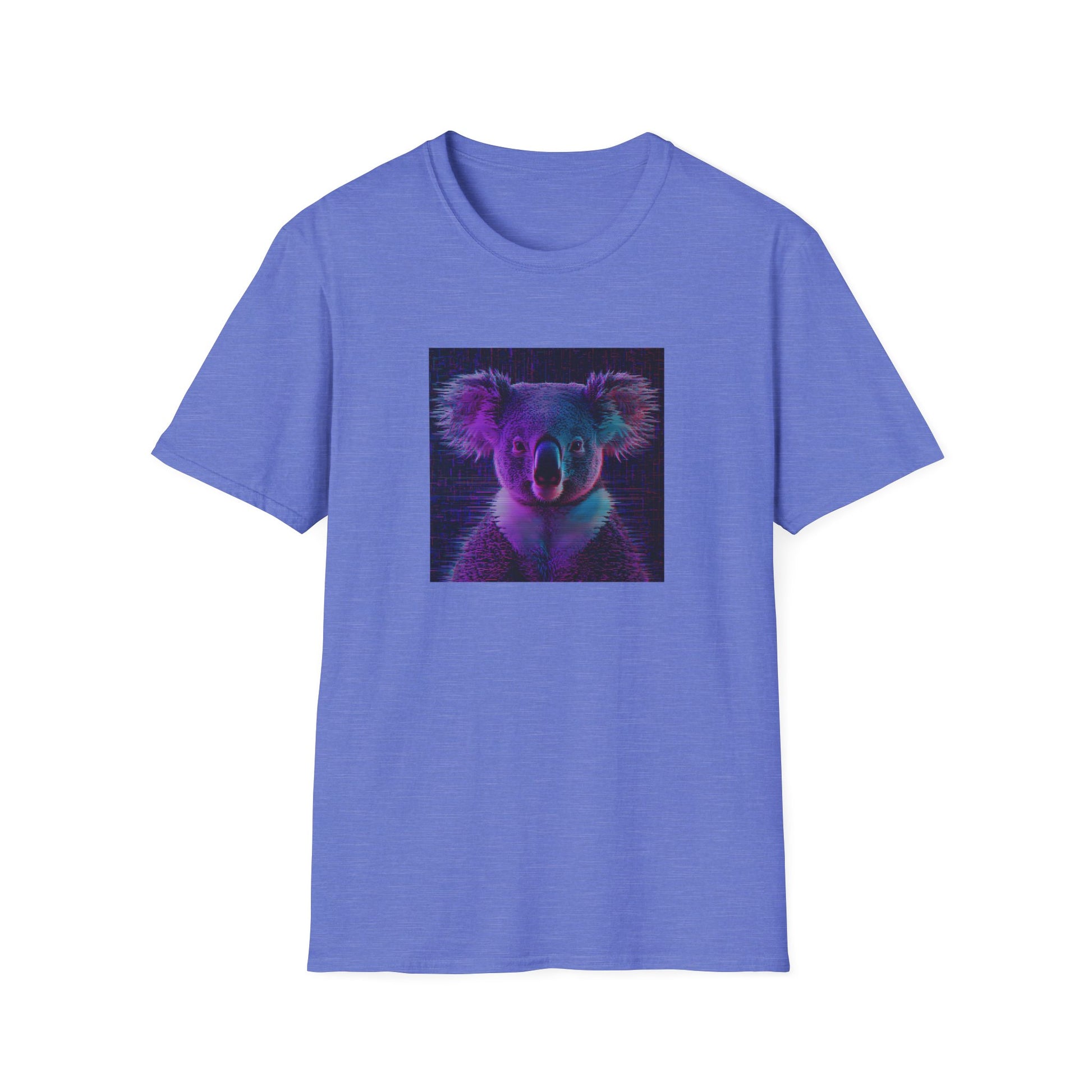 Pixellated Koala — Pixel Down Under Retro Gamer Tee in Heather Royal