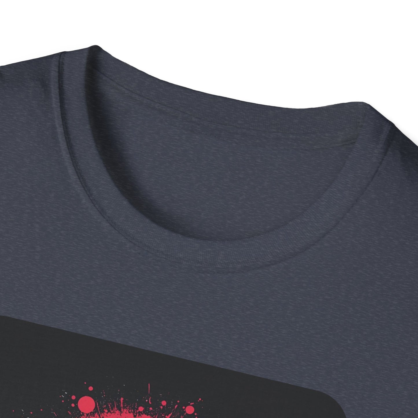 F Caw F – Gothic Crow Attitude T-Shirt in Dark Heather - Neckline