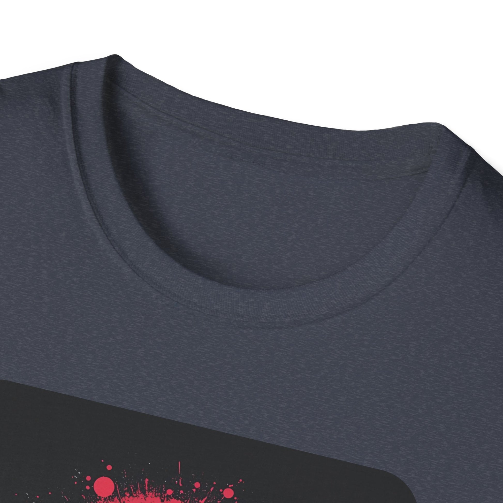 F Caw F – Gothic Crow Attitude T-Shirt in Dark Heather - Neckline
