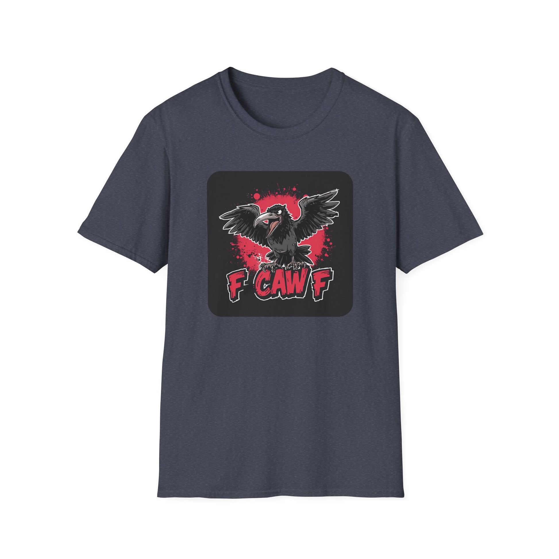F Caw F – Gothic Crow Attitude T-Shirt in Dark Heather