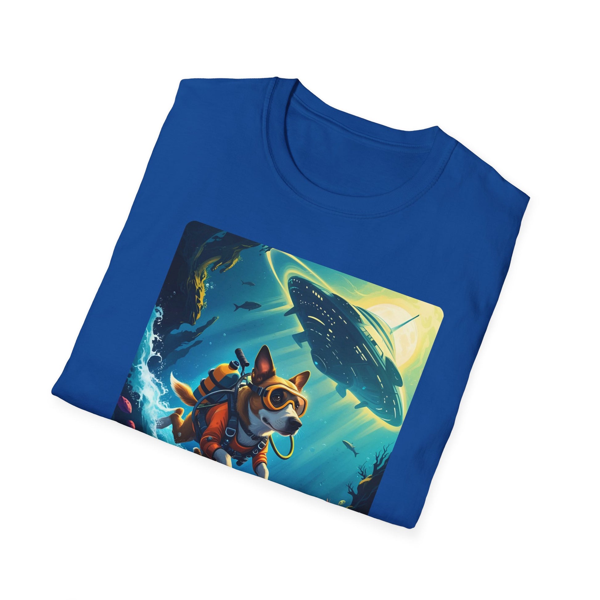 Awww Shit!!! UFO Encounter T-Shirt in Royal - Folded