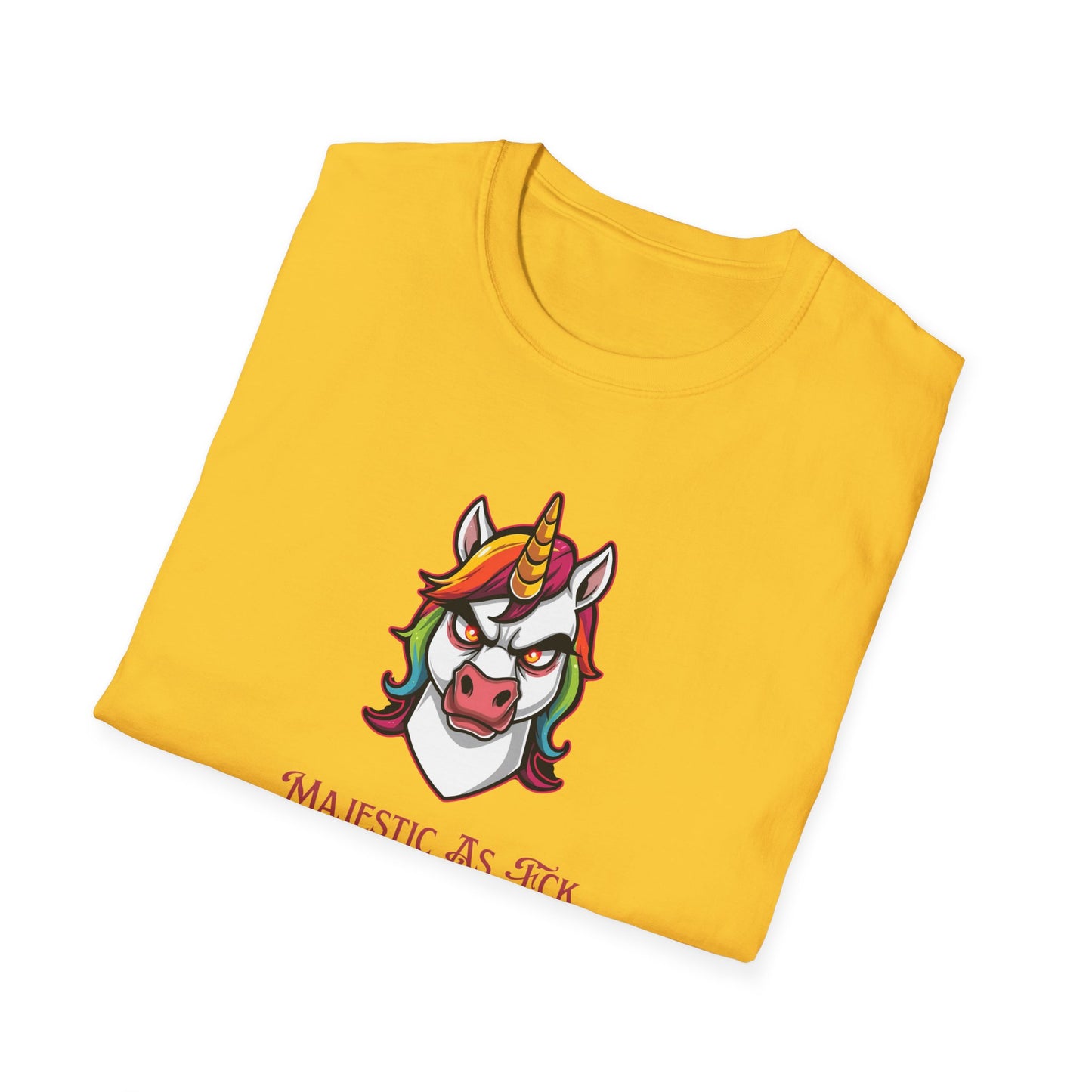 Majestic As Fck Unicorn T-Shirt – Angry Neon Rainbow Unicorn Tee