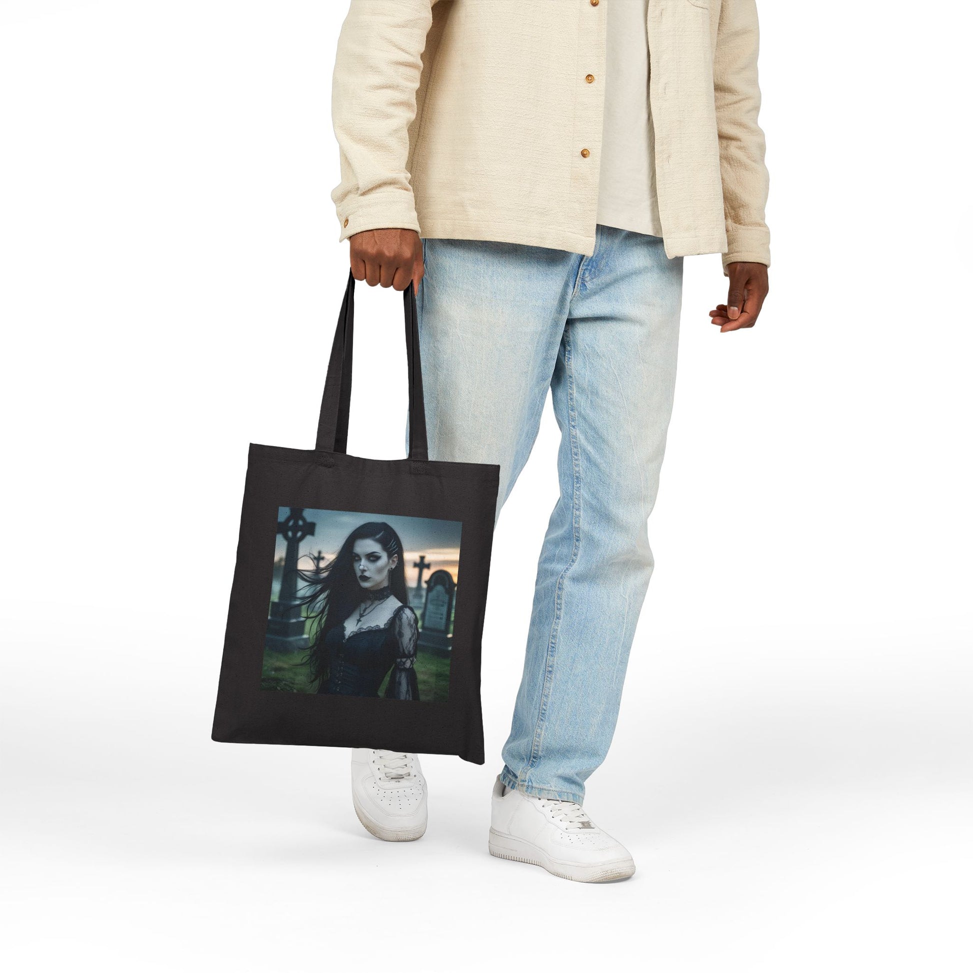 Lilith - Mystery Woman Canvas Tote in black