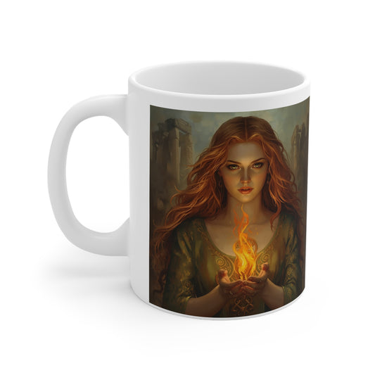 Brigid Flame – Celtic Goddess Mug - front view