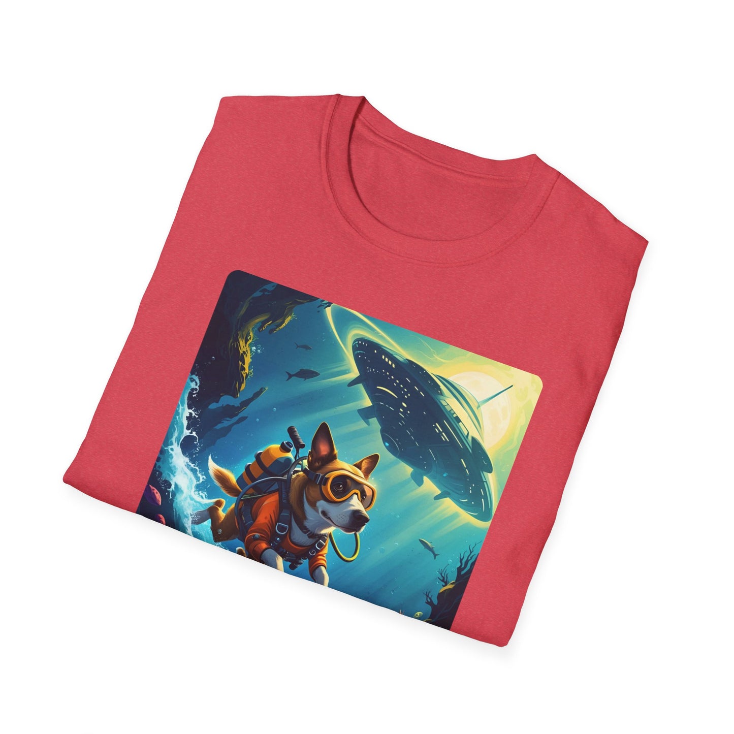 Awww Shit!!! UFO Encounter T-Shirt in Heather Red - Folded