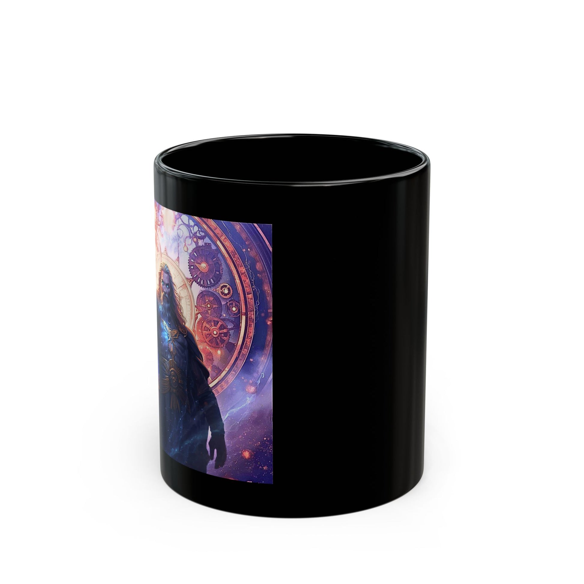Chronos Master of Infinite Time Mug with mythic time artwork  - side view