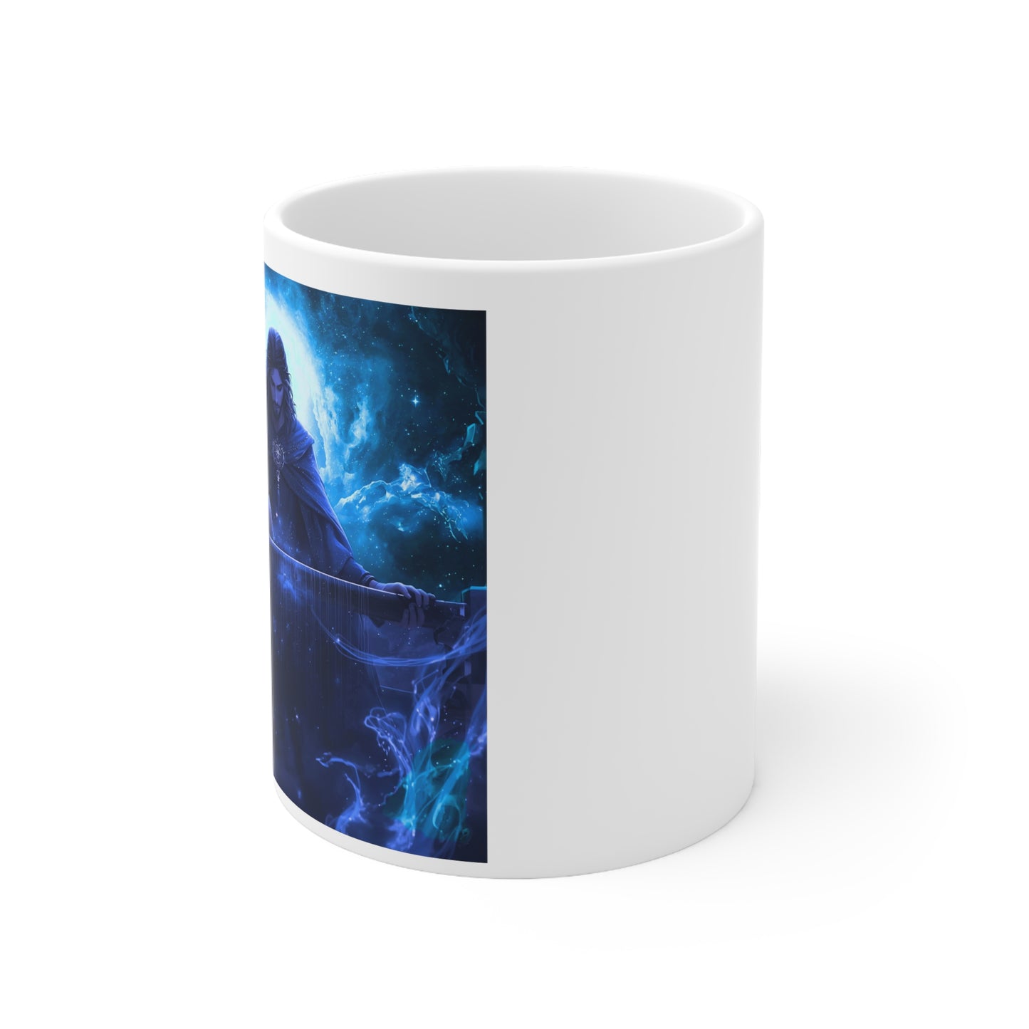 Caelum Sky Weaver Mug with celestial sky artwork - side view