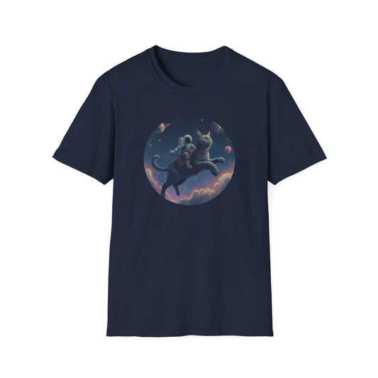 Cosmic Cat Adventure T-Shirt in Navy