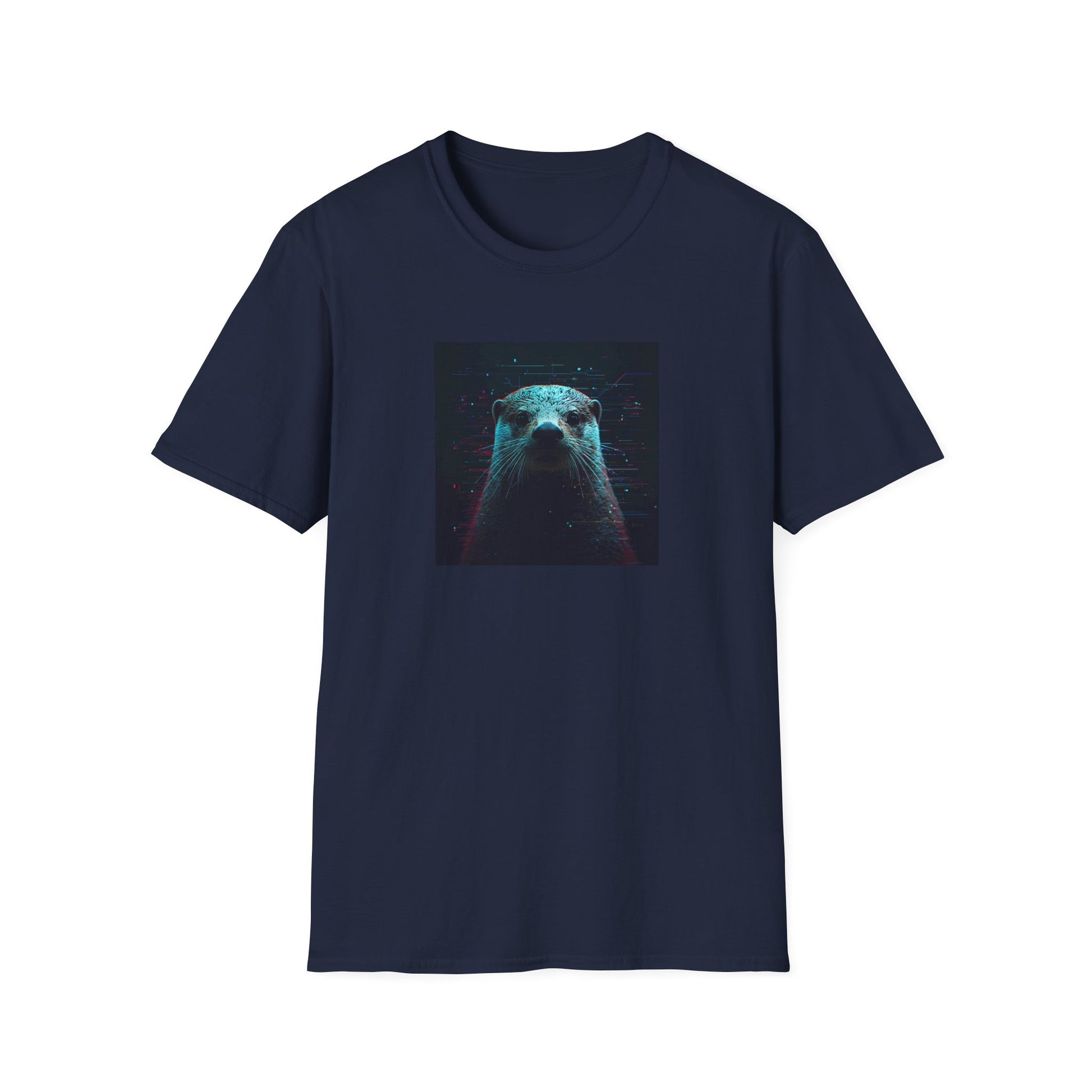 Pixellated Otter — Otterly Retro Gamer Tee in Navy