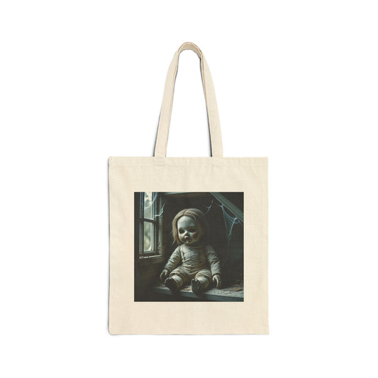Isabella - Spooky Doll Art Tote Bag in Neutral
