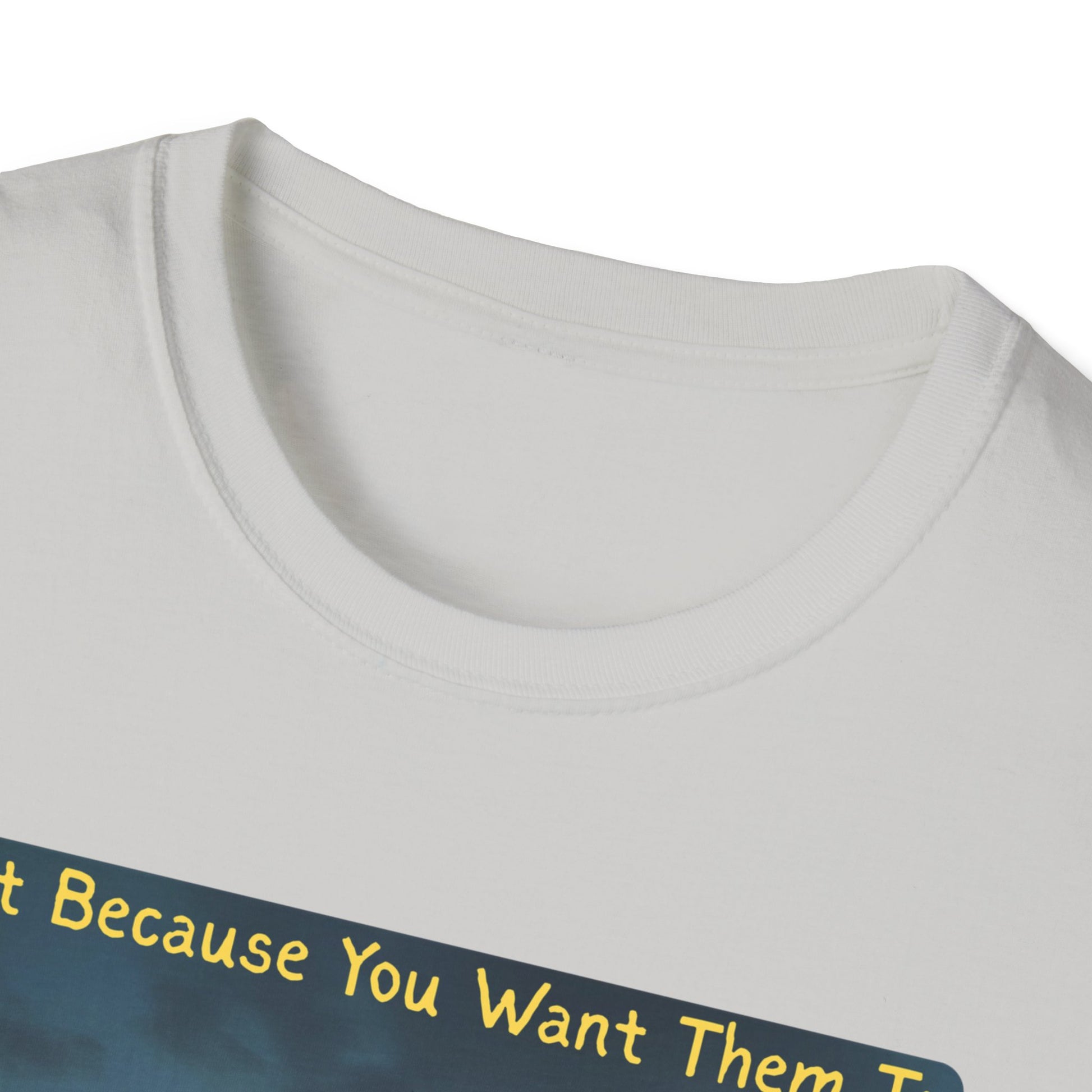Just Because You Want Them To Dosen't Mean They Will Take You UFO T-Shirt in Ice Grey -Neckline