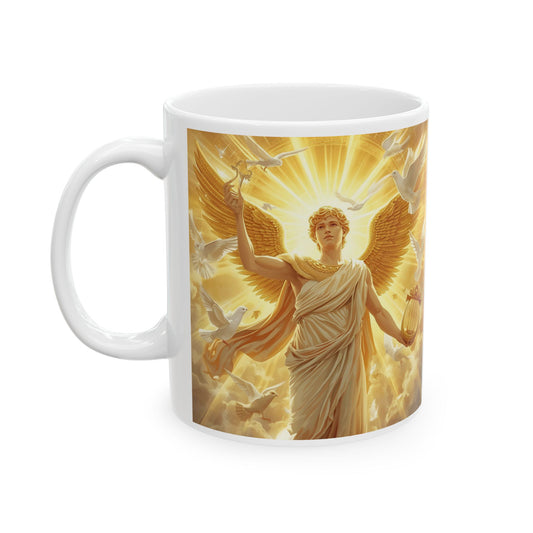 Apollo - Lightbringer Mug - white mug with image of Apollo