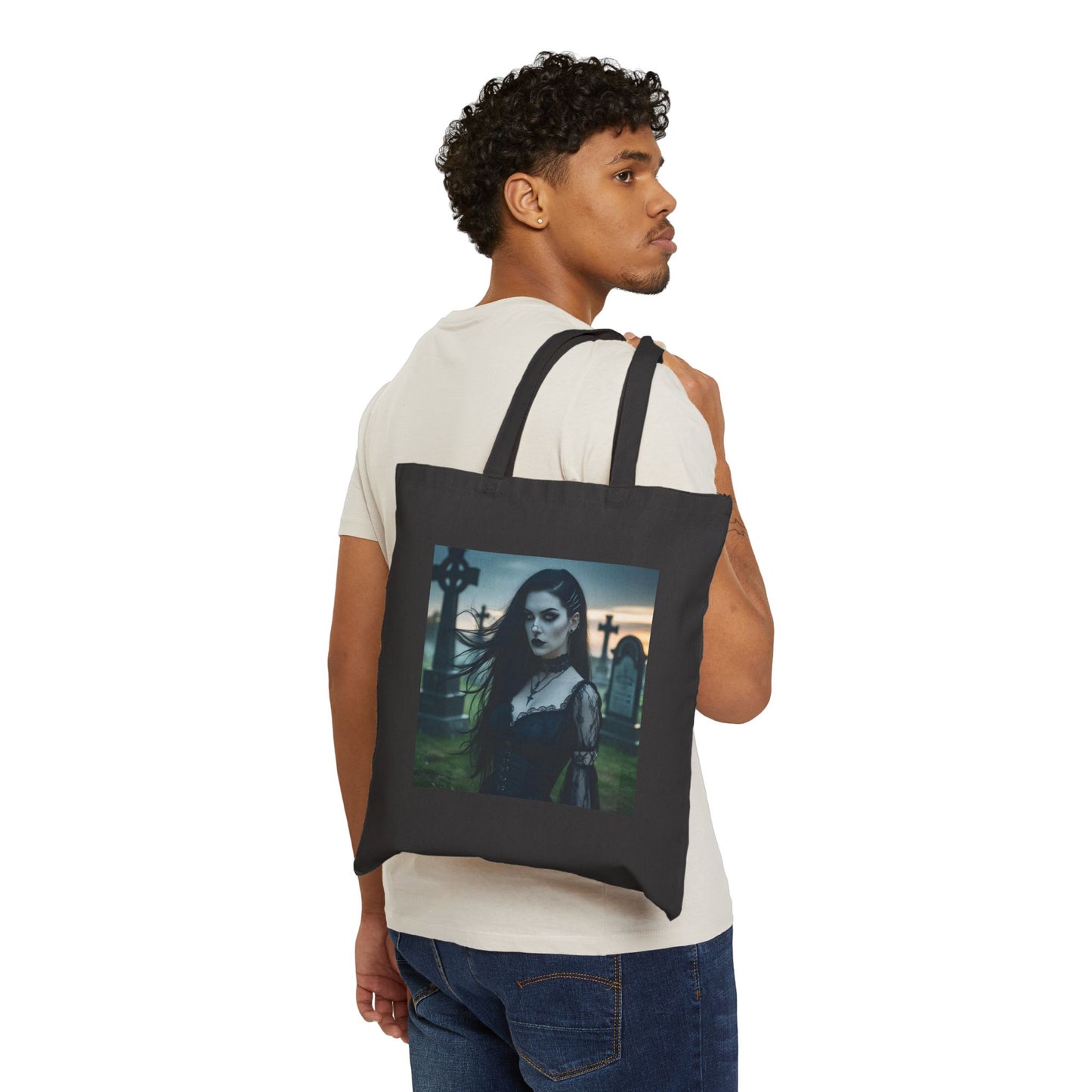 Lilith - Mystery Woman Canvas Tote in black