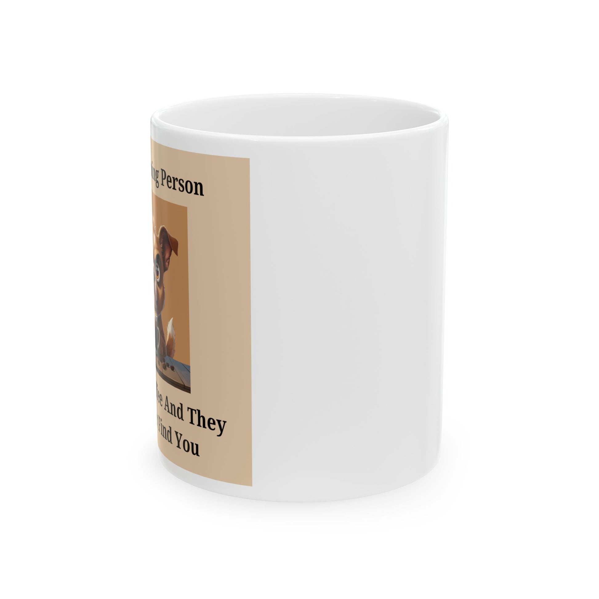 Not a Morning Person Mug - Side View - White mug with text and image 