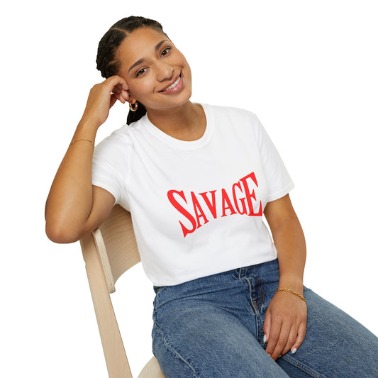 SAVAGE (Red Edition) T-Shirt in White