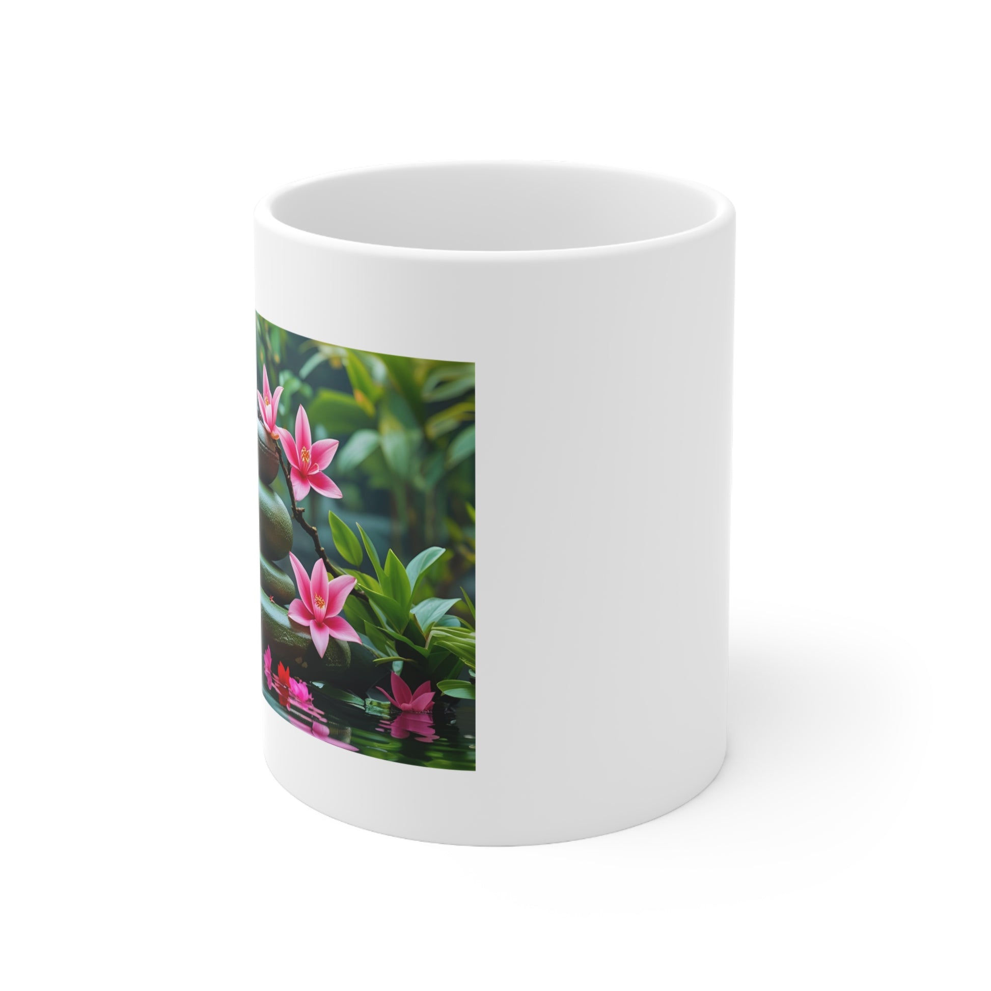 Lotus Serenity Ceramic Mug - side view