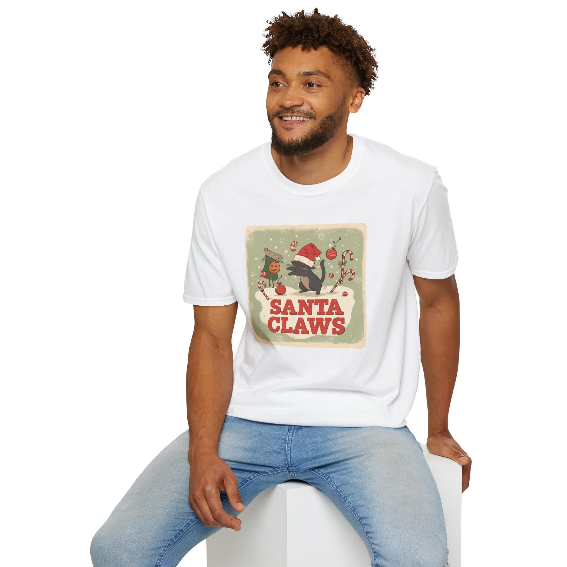 Santa Claws Festive T-Shirt in White