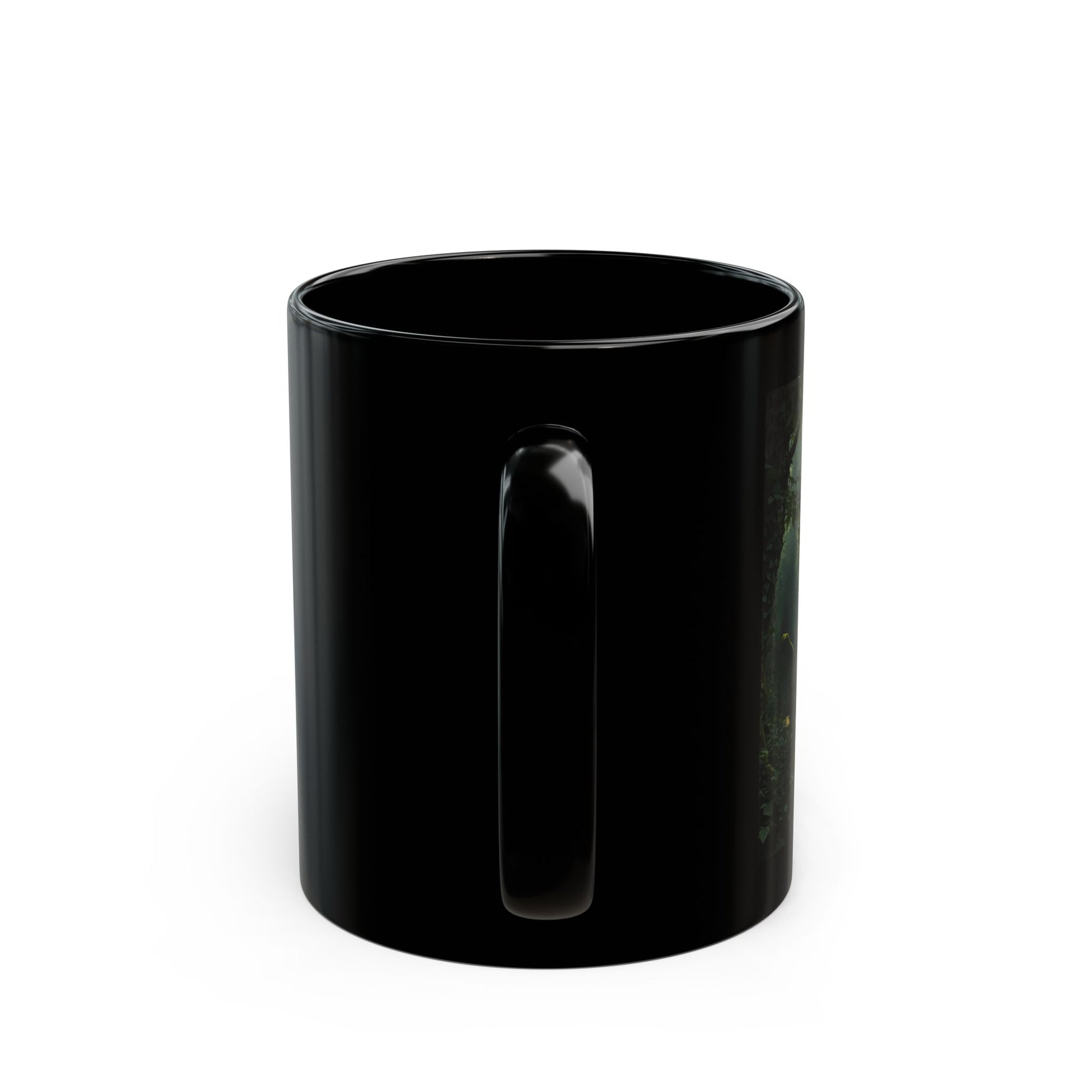 Whispering Woodland Shrine Mug - Side View -Black mug 