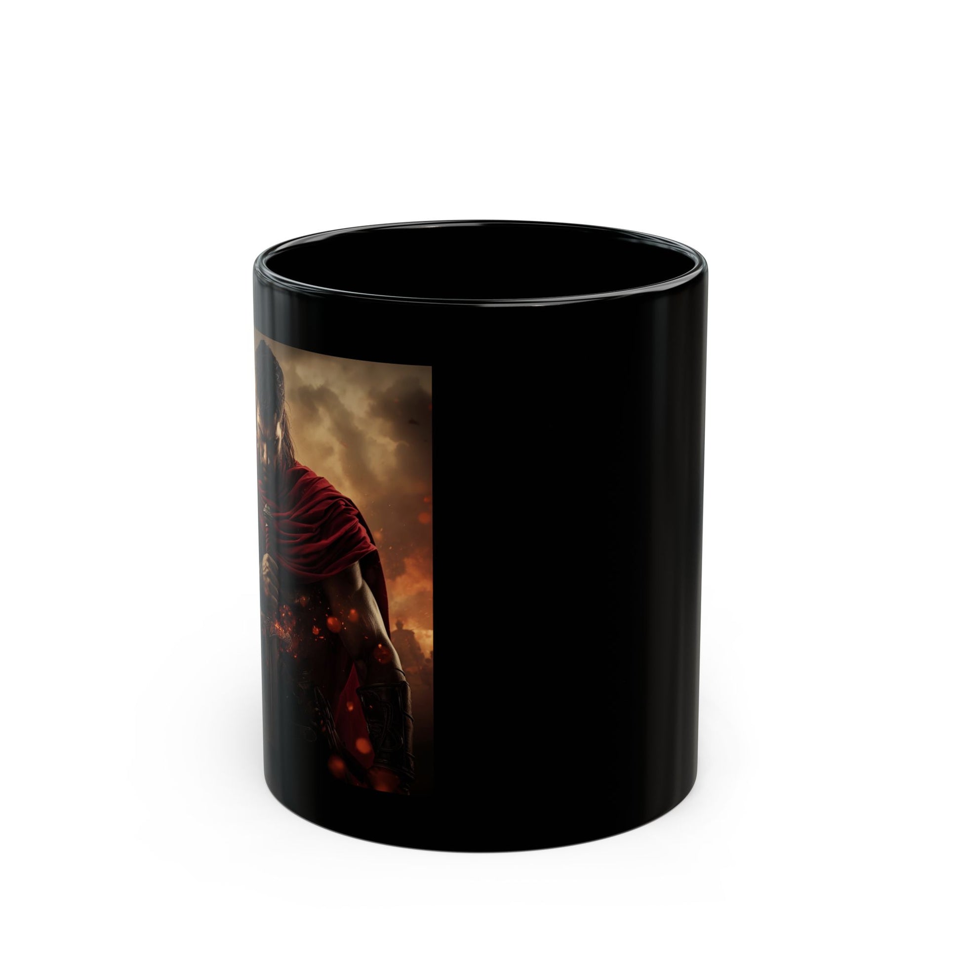 Ares Mug with god of war artwork - side view