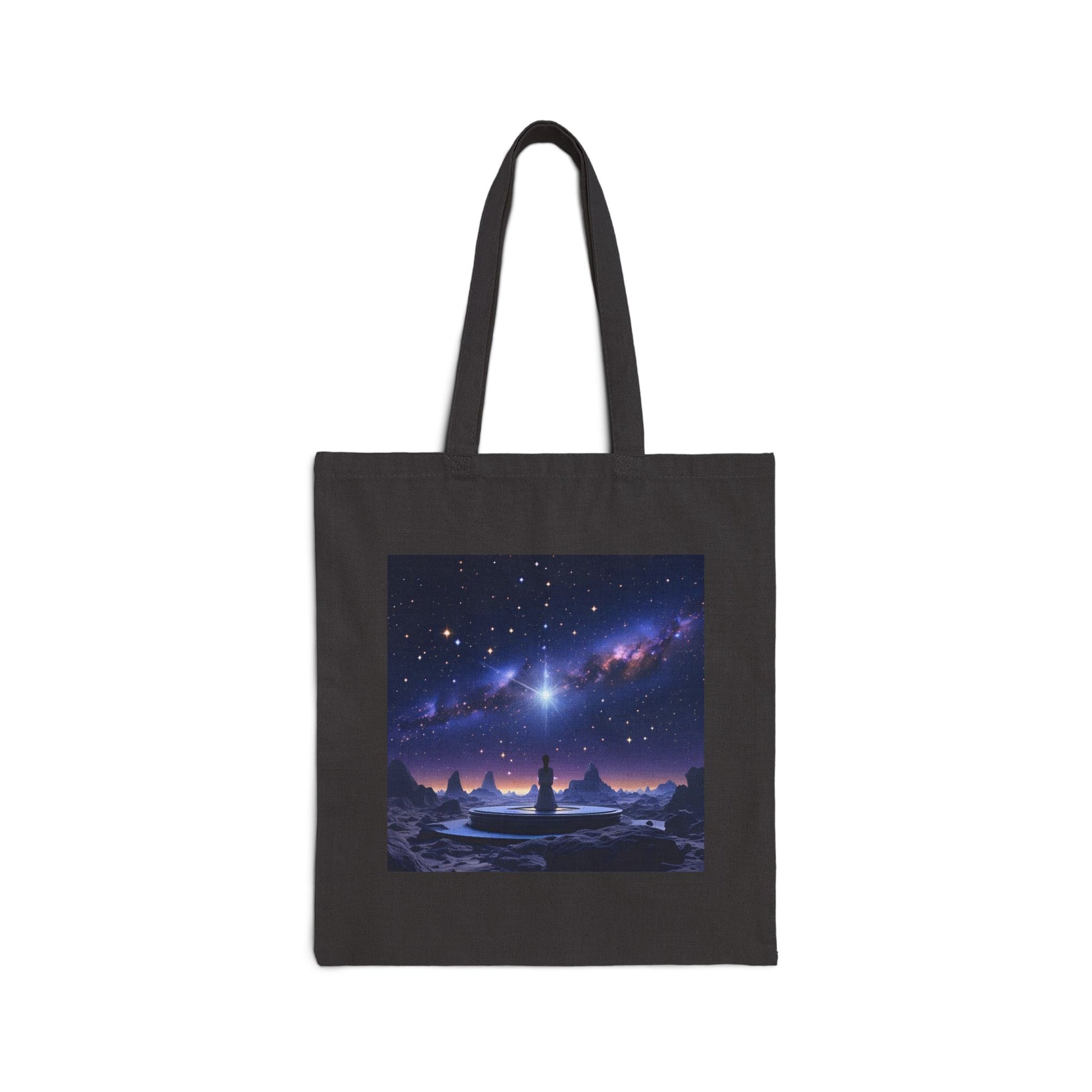 Cosmic Serenity Tote Bag in Black