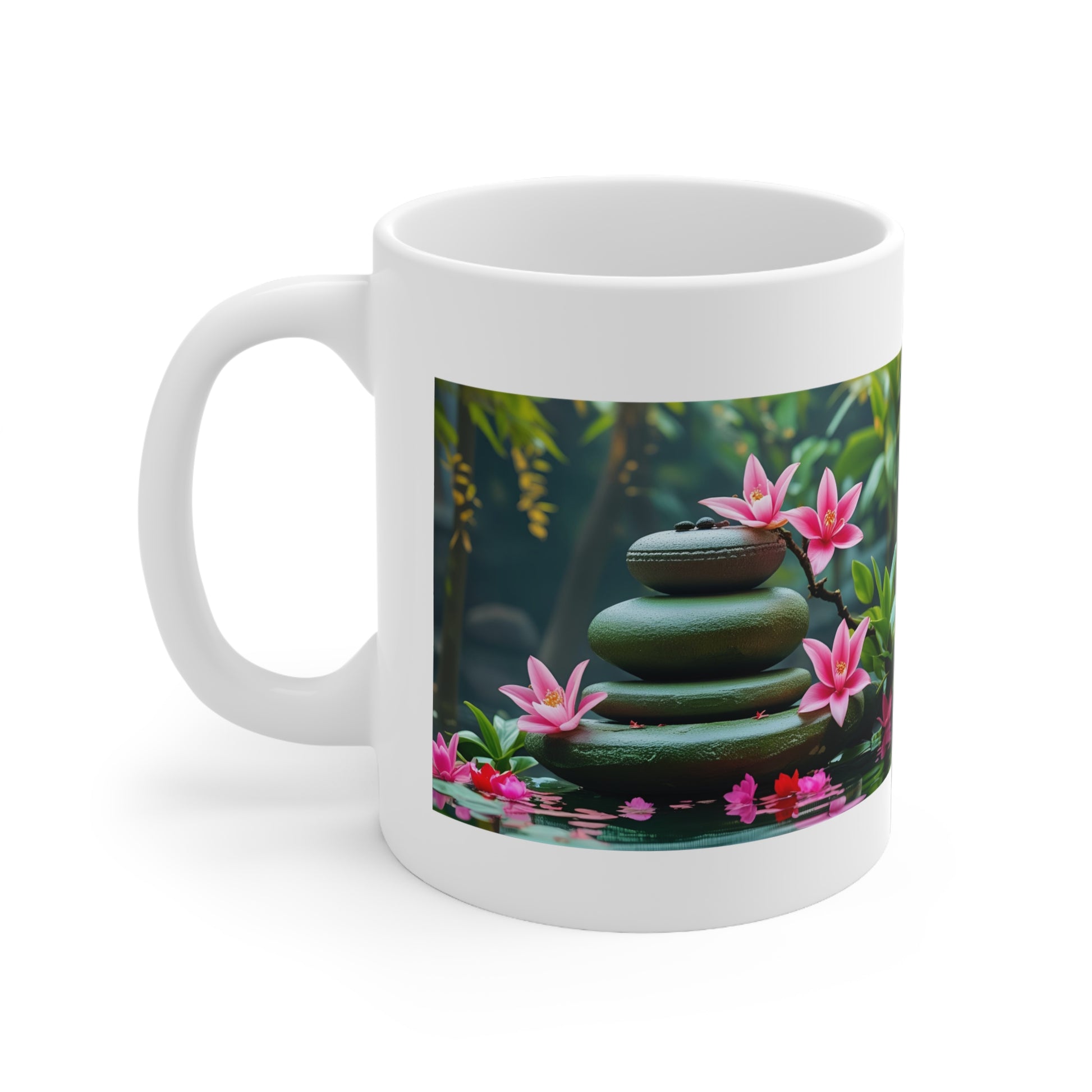 Lotus Serenity Ceramic Mug - front view