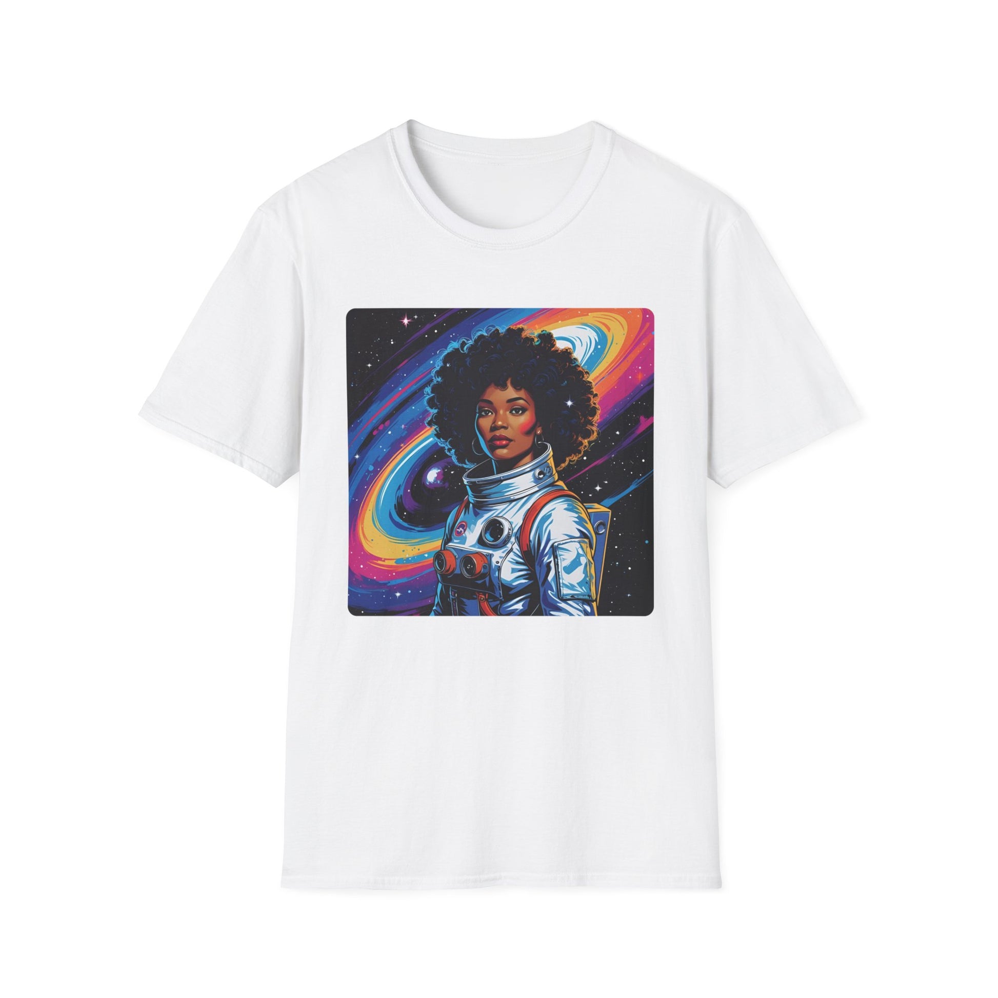 Explore Beyond – Cosmic Graffiti Astronaut Tee in White