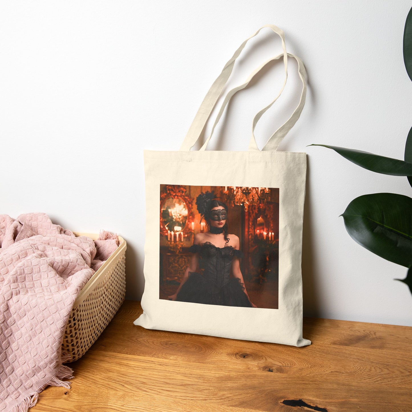 Masquerade of Decay Tote Bag in natural