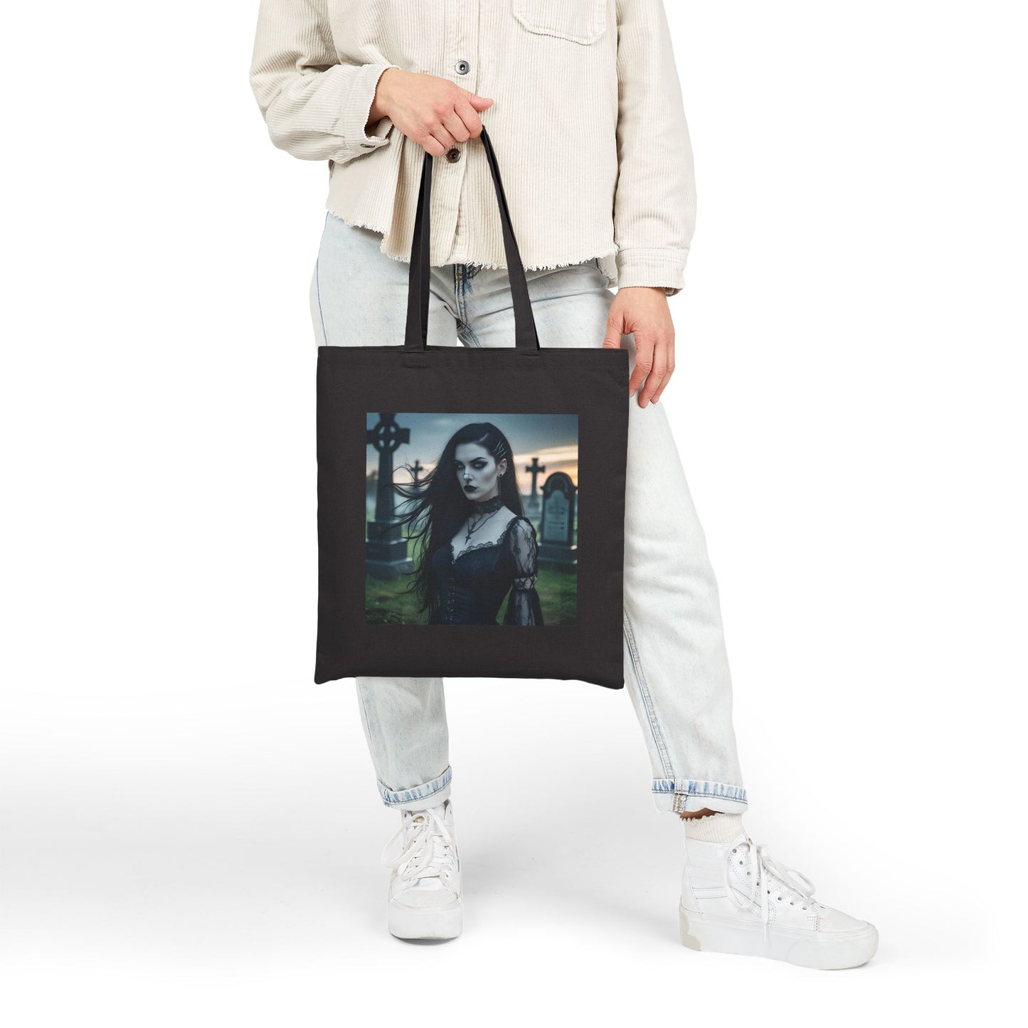 Lilith - Mystery Woman Canvas Tote in black