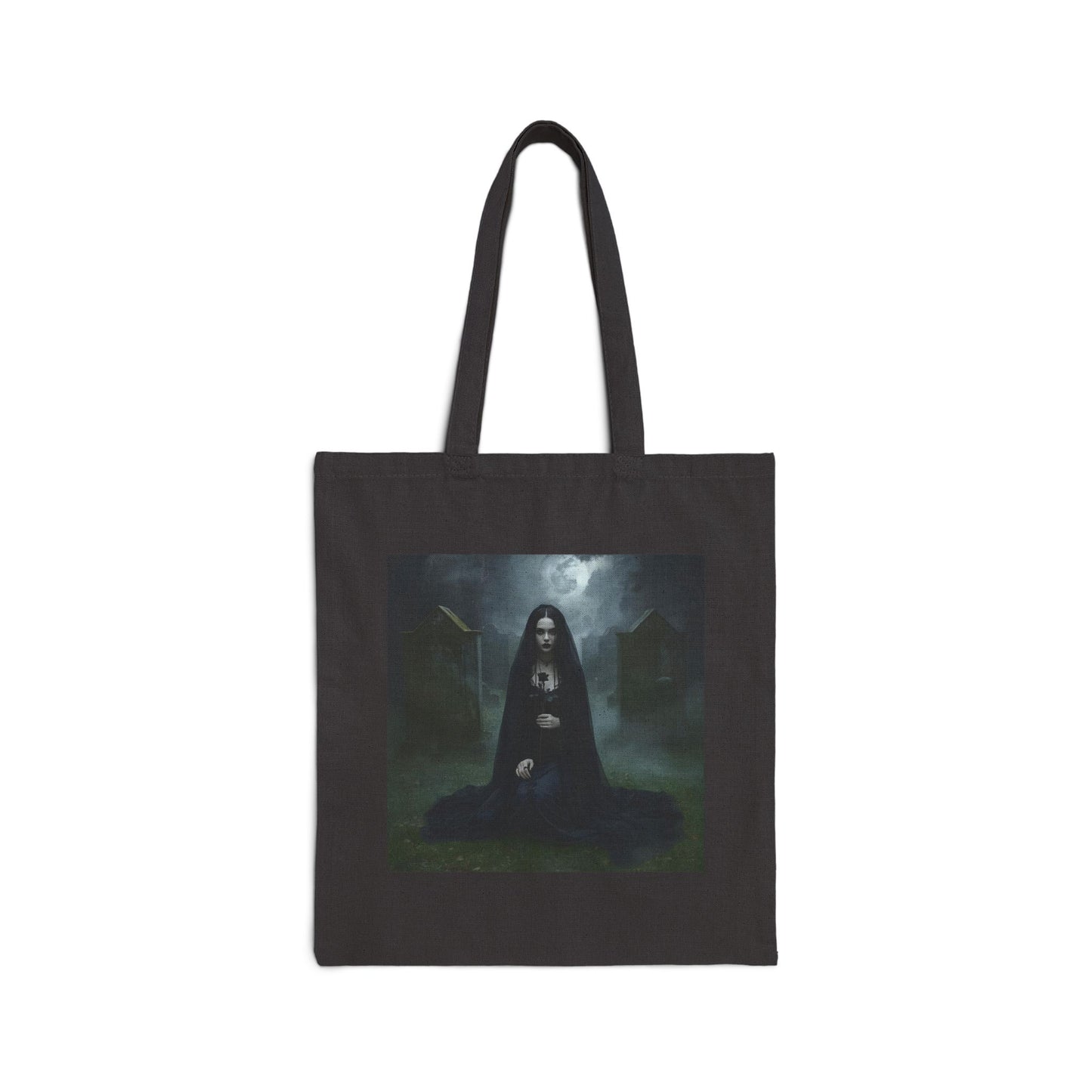 Veil of Mourning - Gothic Art Tote Bag in Black