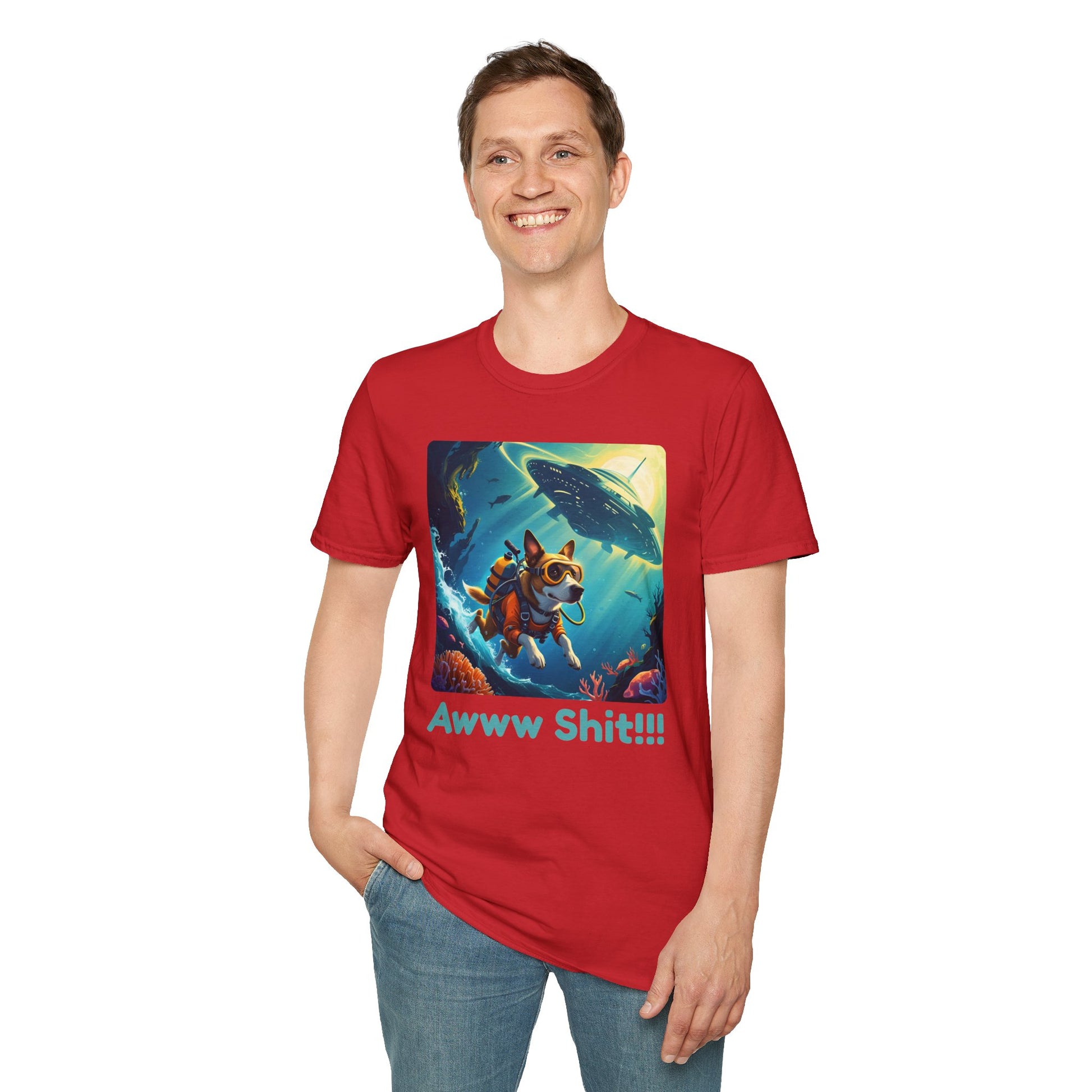 Awww Shit!!! UFO Encounter T-Shirt in  Red