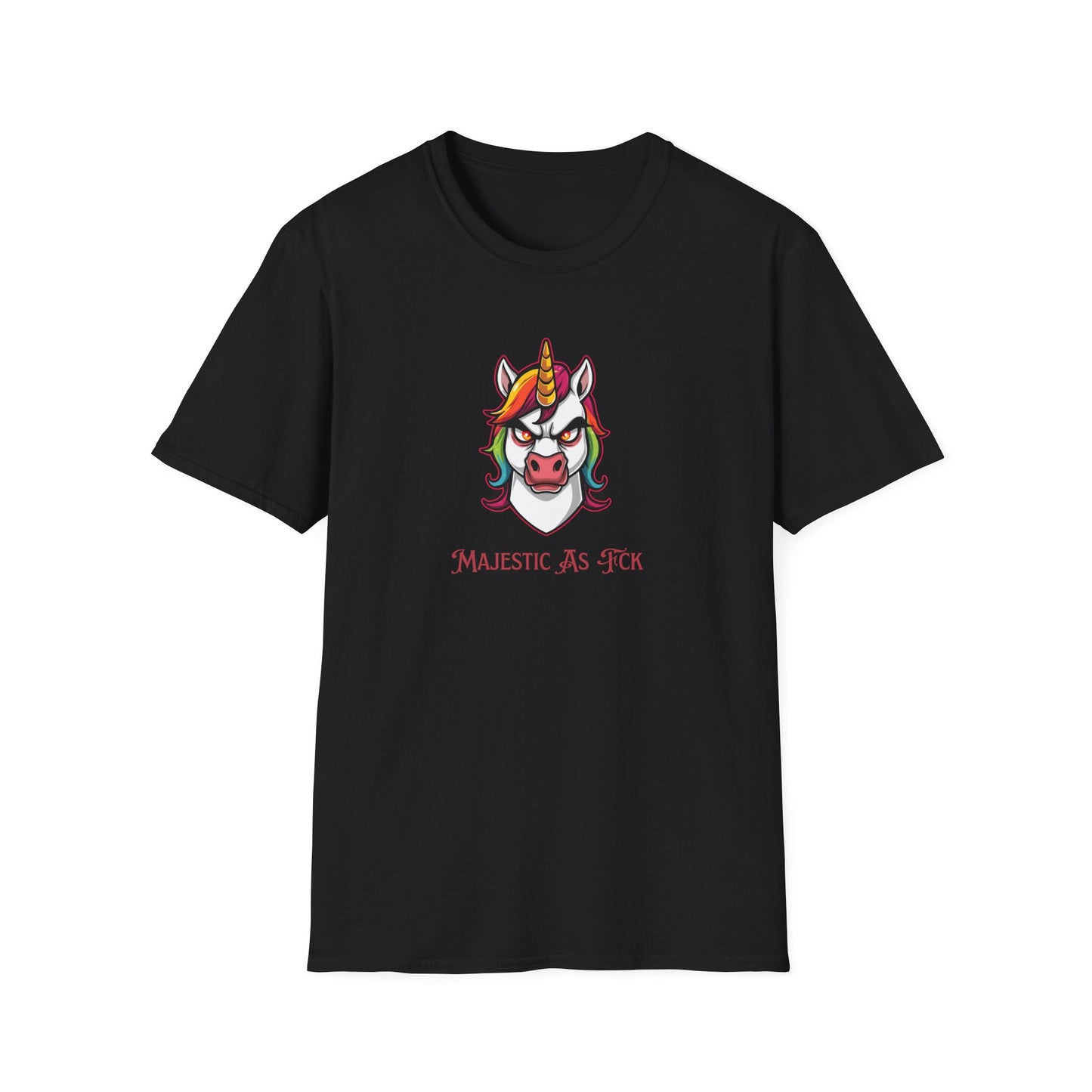 Majestic As Fck Unicorn T-Shirt – Angry Neon Rainbow Unicorn Tee