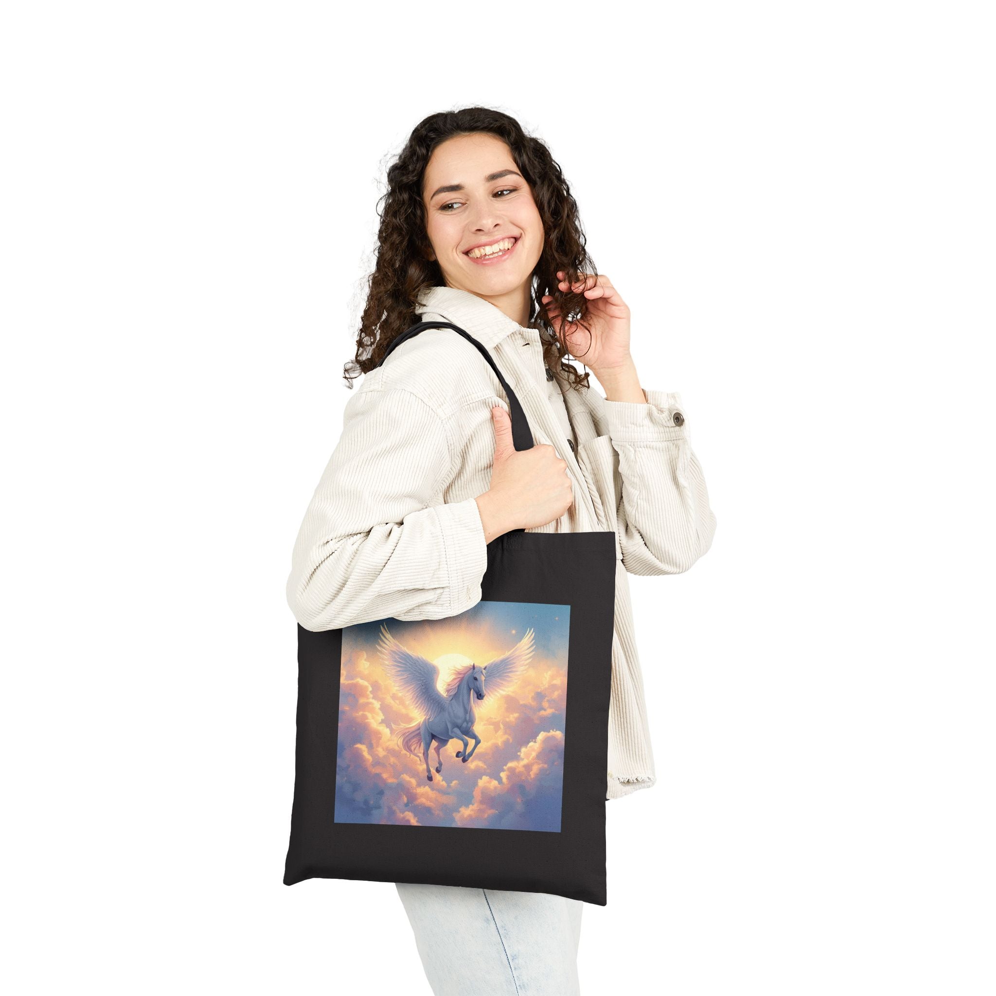 Pegasus Ascending Tote Bag in Black