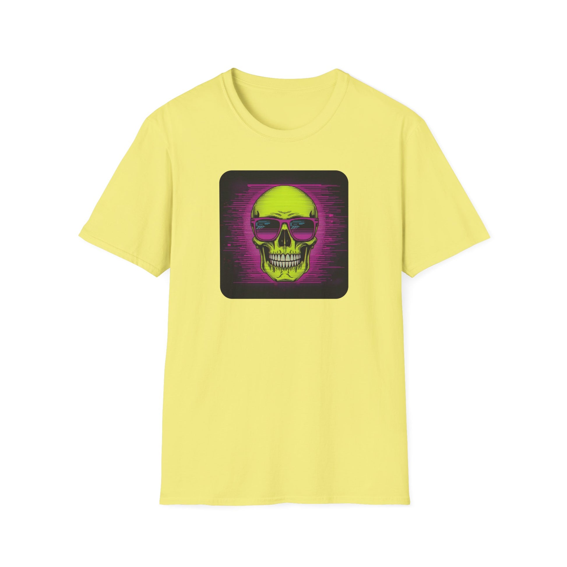 Game Over Retro Gamer Tee - Pixellated Skull in Cornsilk