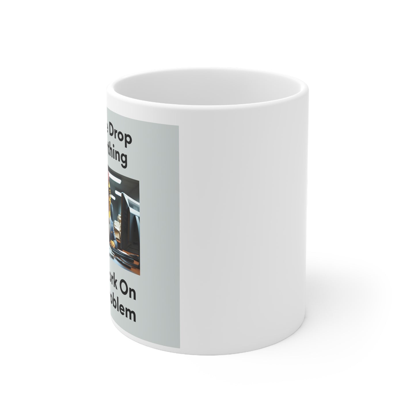 Corporate Cluck - Sarcastic Rooster Mug  - side view