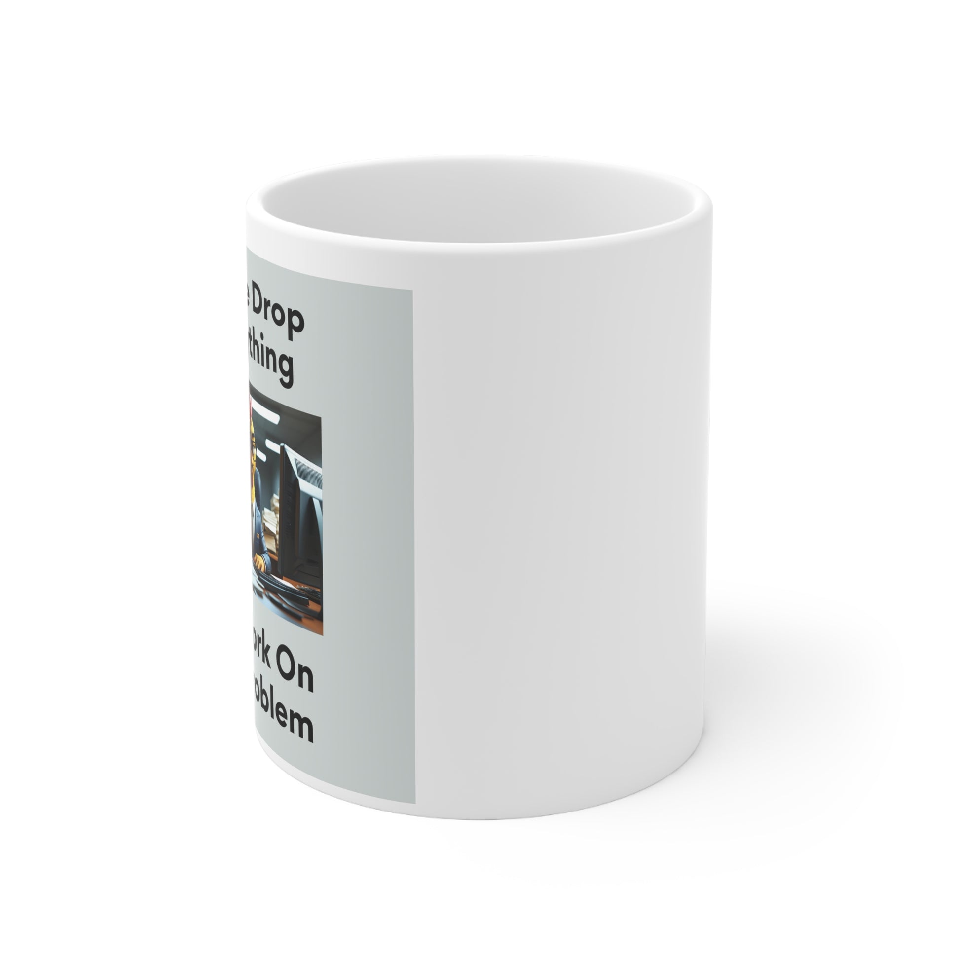 Corporate Cluck - Sarcastic Rooster Mug  - side view