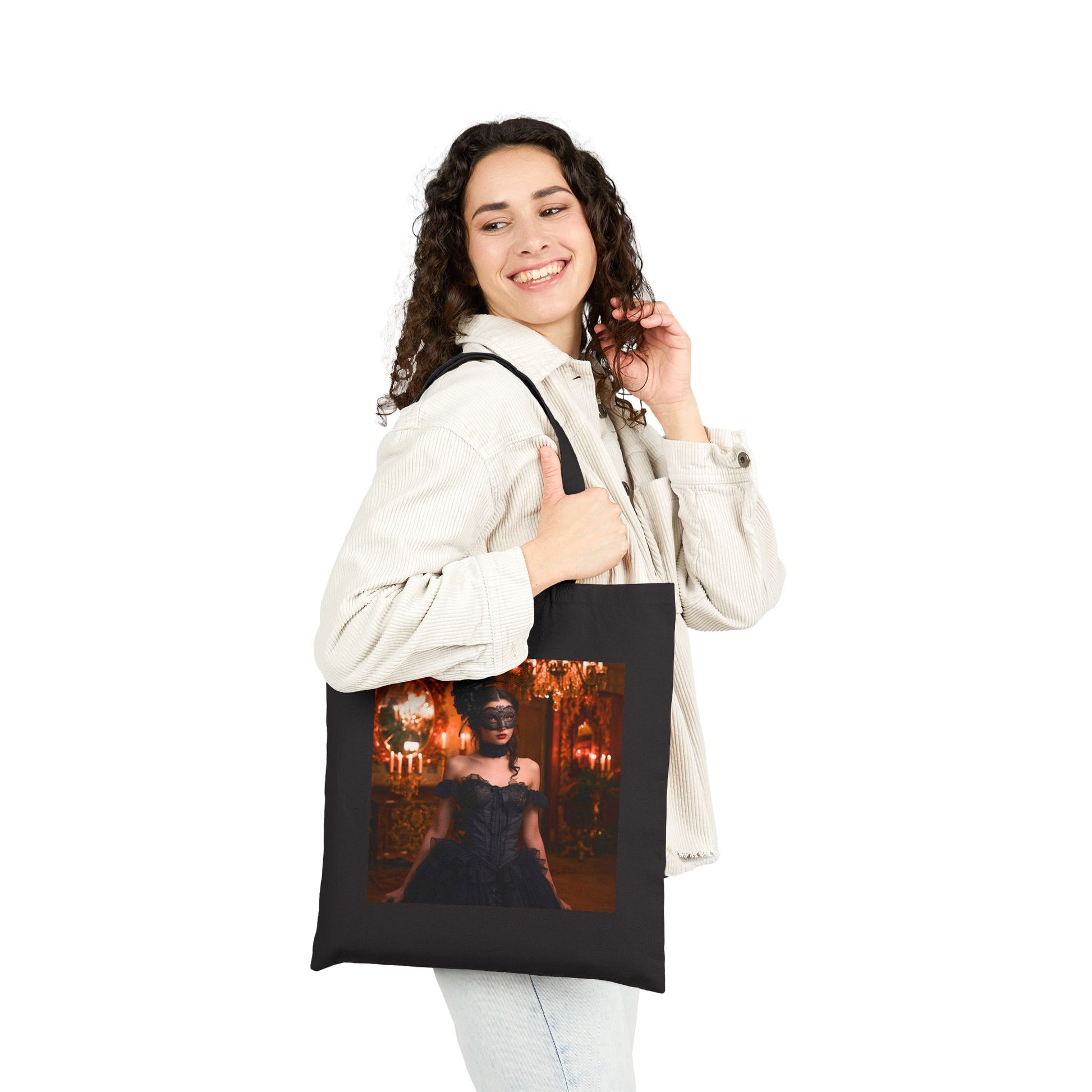 Masquerade of Decay Tote Bag in black
