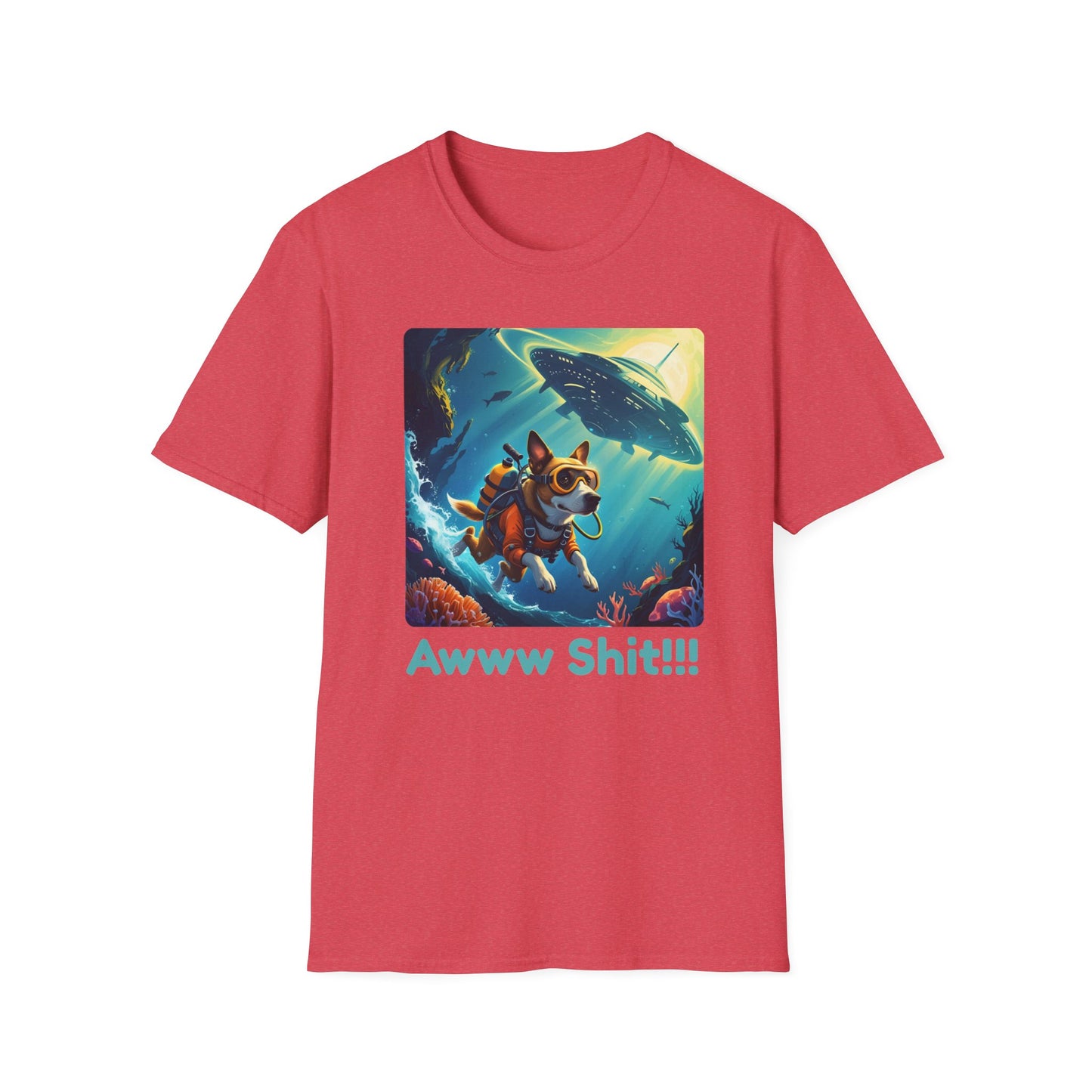 Awww Shit!!! UFO Encounter T-Shirt in Heather Red
