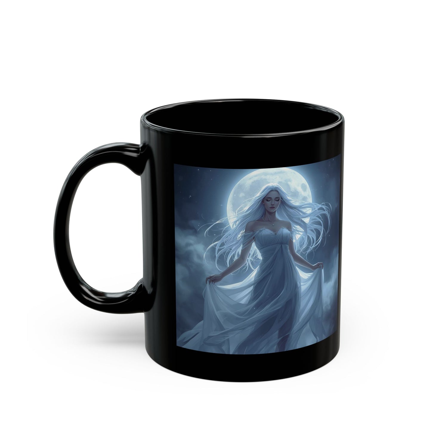 Selene - Lunar Empress Mug - black mug with image of Selene