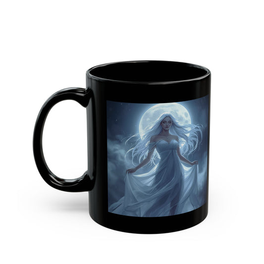 Selene - Lunar Empress Mug - black mug with image of Selene