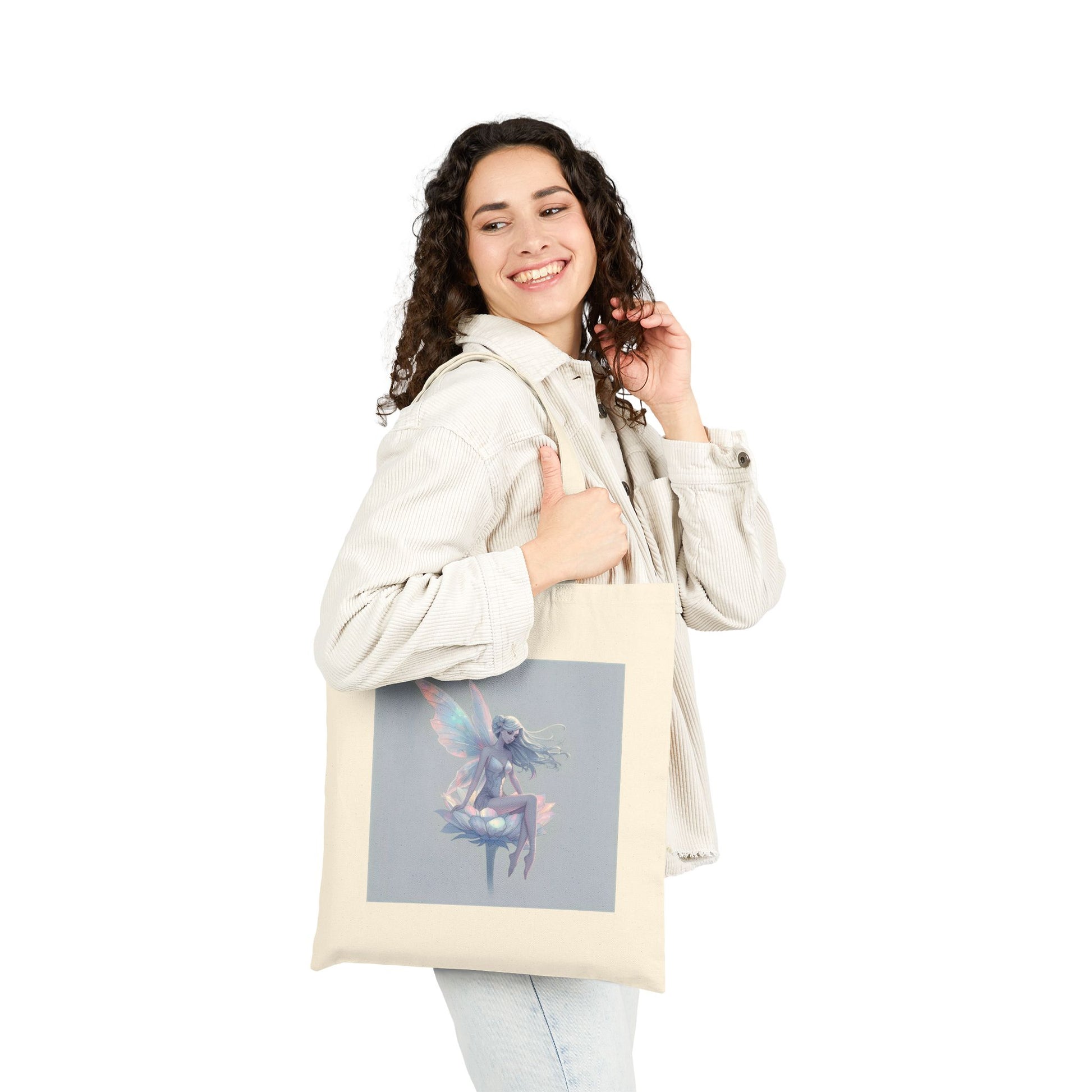 Crystals & Wings – Faerie Bloom Tote Bag in Natural