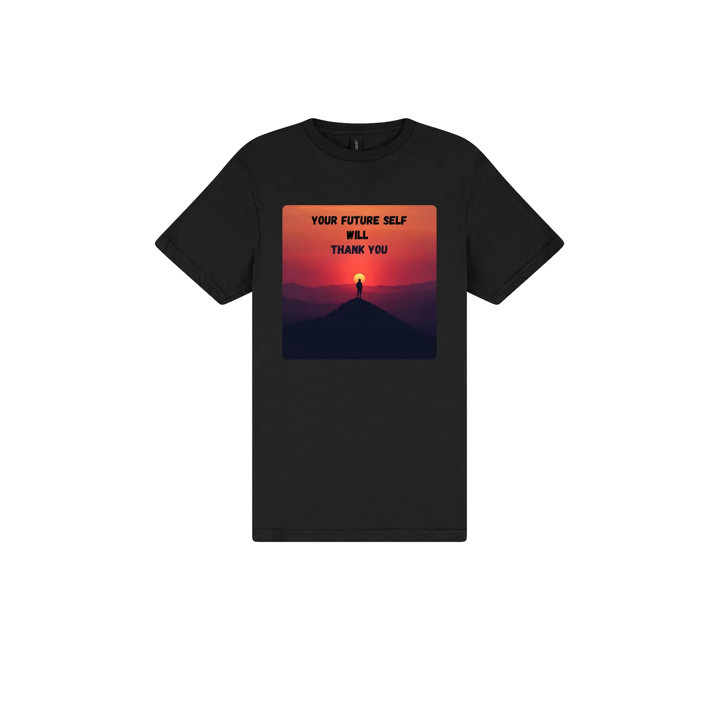 Black front flat lay